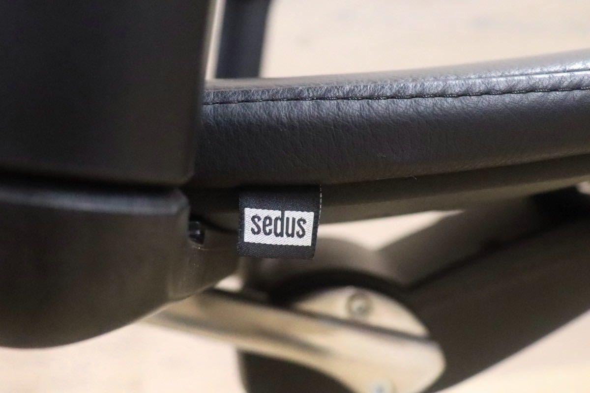 GMGF36○sedus / セダス OPEN UP オープンアップ デスクチェア ハイバックチェア 本革 黒 書斎椅子 オフィスチェア ドイツ 定価約43万