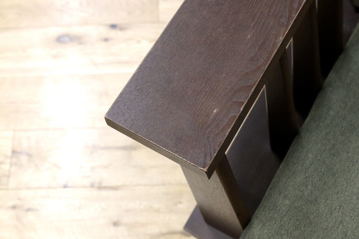 GMFN156○東京インテリア 2.5人掛けソファ ラブソファ スタイリッシュ 和モダン グリーン ファブリック タモ材