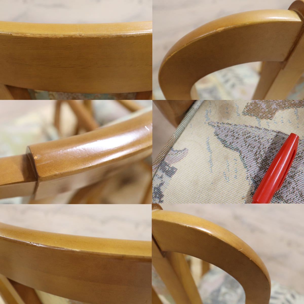 GMGN355○maruni / マルニ ダイニングチェア アームチェア 椅子 ファブリック ヨーロピアン風 ナチュラル 北欧スタイル 2脚セット