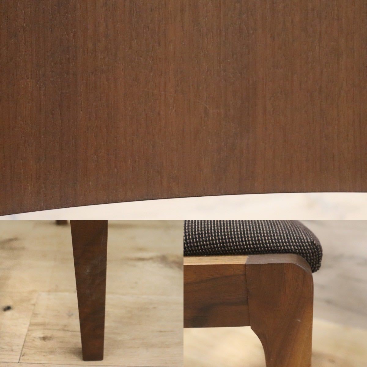 GMGN394A○国産家具 ダイニングチェア アームレスチェア 椅子 2脚セット ウォールナット 天然木 ファブリック モダン