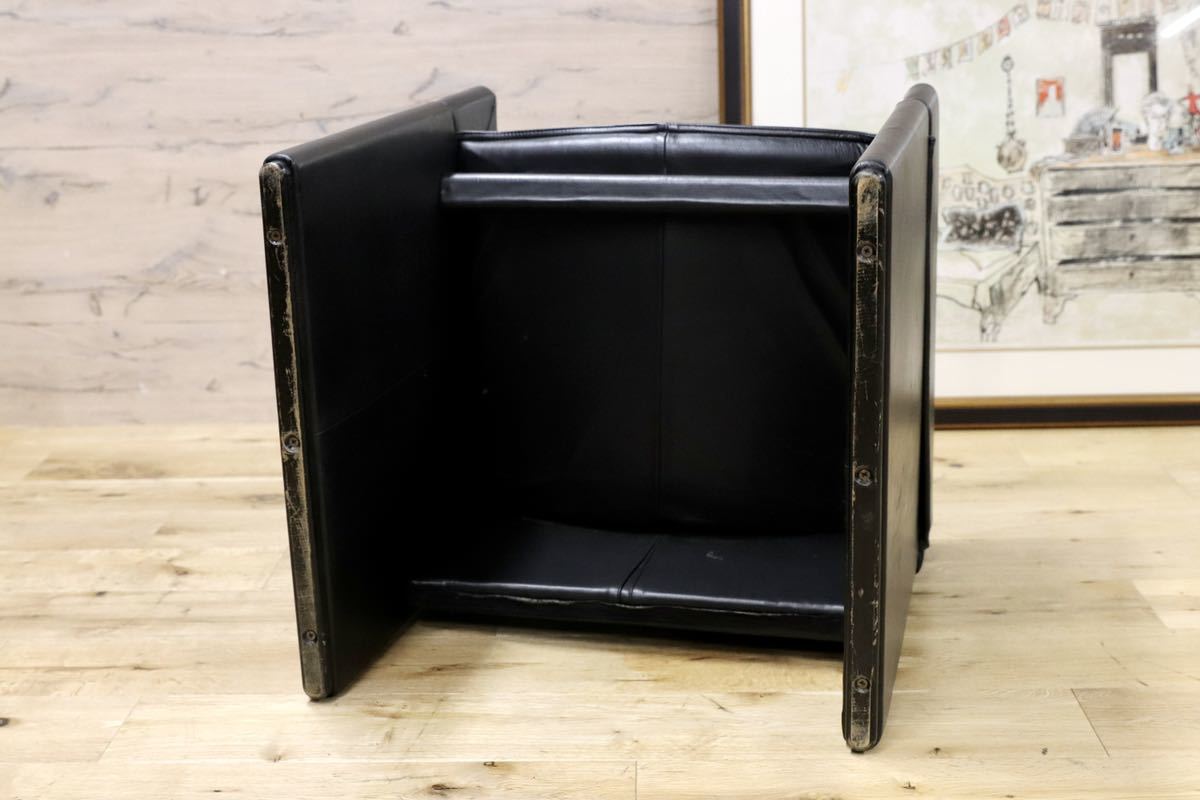 GMGK341A○Artfort / アーティフォート イージーチェア 黒 本革 イタリアモダン ヴィンテージ 稀少 検)cassina マリオベリーニ ブレイク