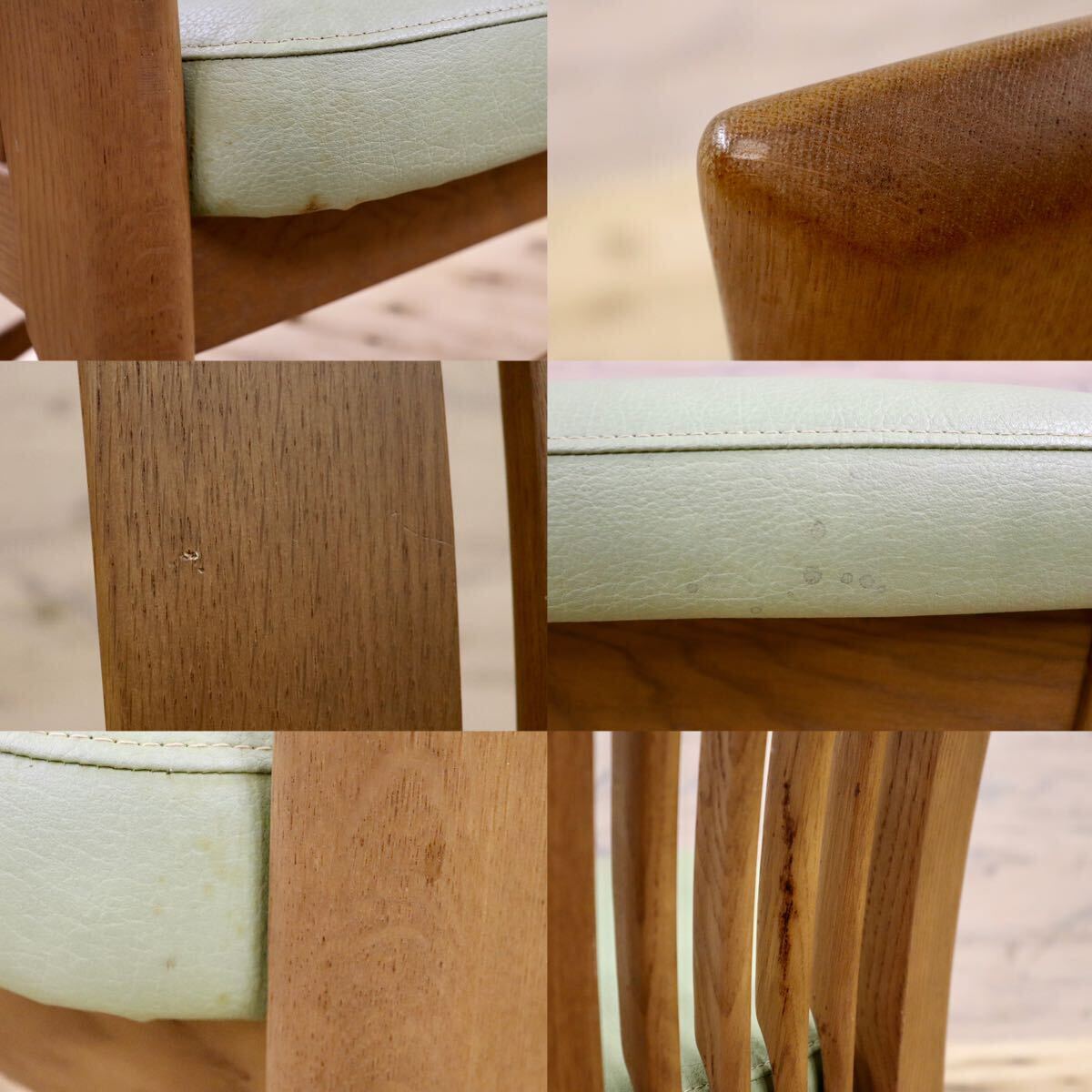 GMHS223C○karimoku / カリモク ダイニングチェア アームレスチェア 椅子 カントリー モダン レトロ オーク 合皮 グリーン 国産家具