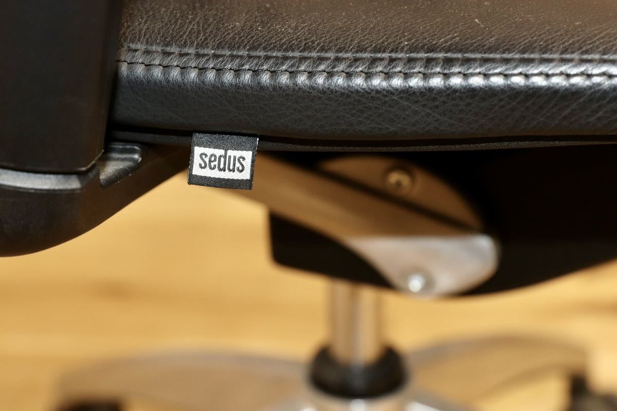 GMGF29○sedus / セダス OPEN UP オープンアップ デスクチェア ハイバックチェア 本革 黒 書斎椅子 オフィスチェア ドイツ 定価約43万