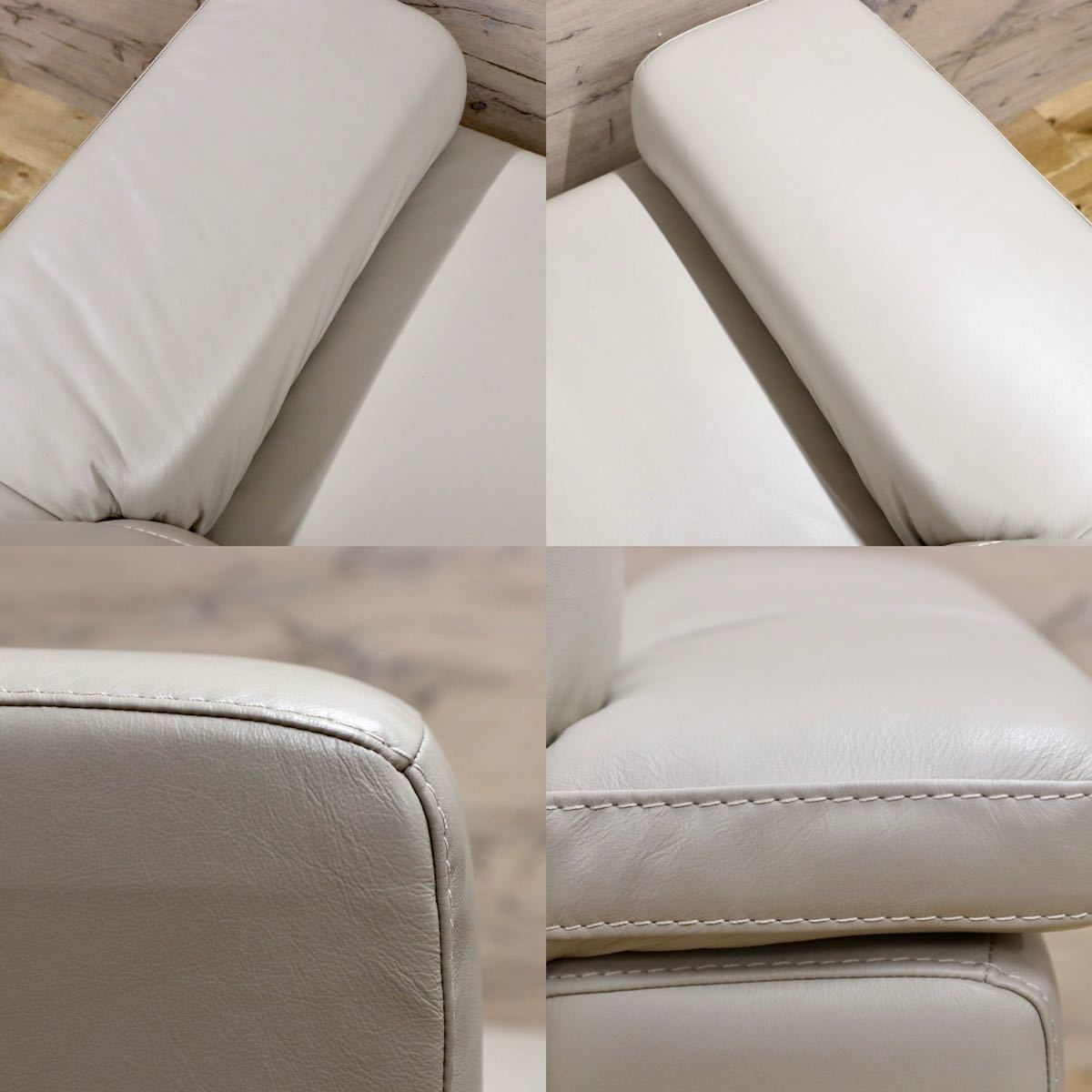 GMGK302○Acme Furniture Pacific Palisades Sofa 2.5人掛けソファ ラブソファ オフホワイト モダン 総本革 約37万 展示品