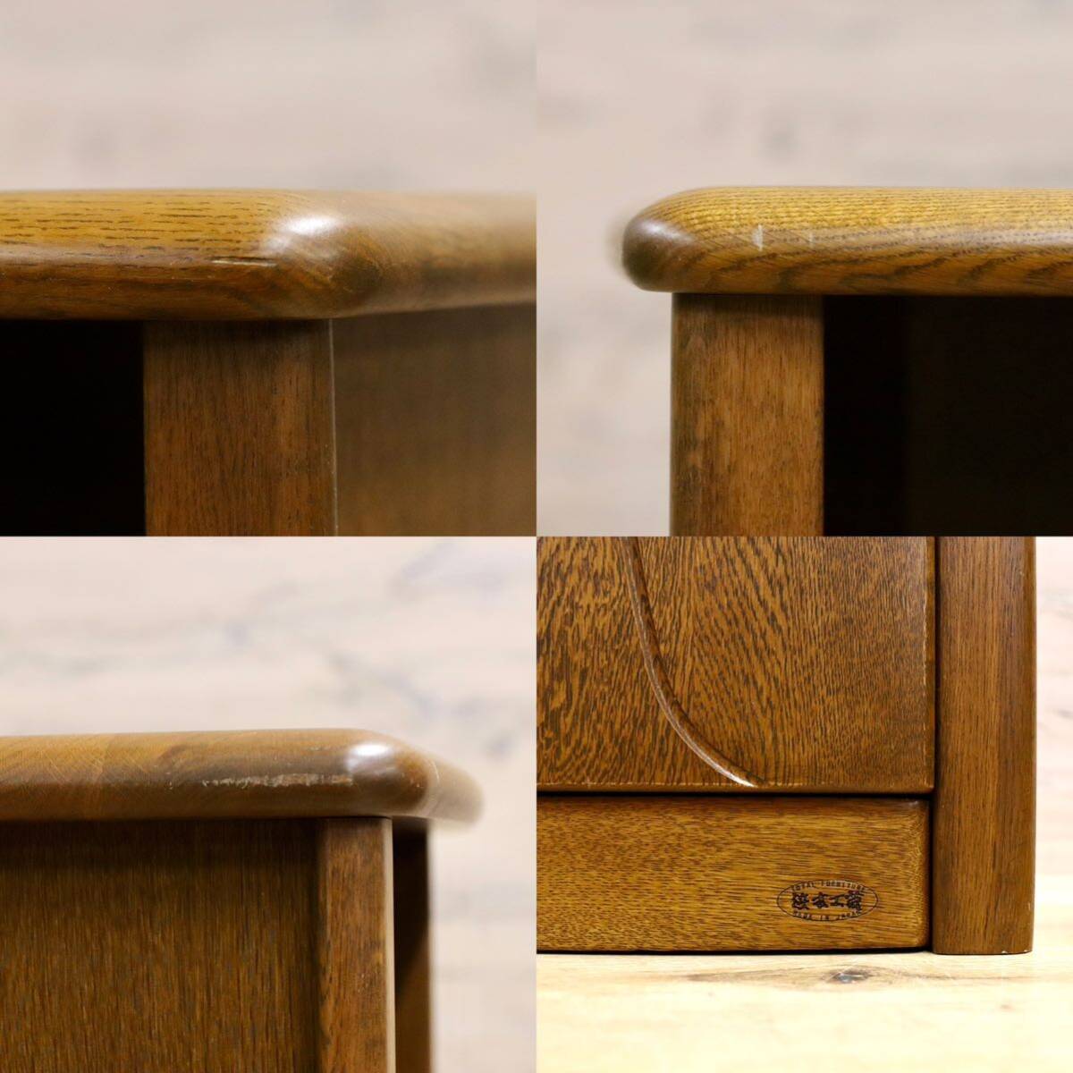 GMHS262○浜本工芸 / HAMAMOTO 電話台 収納棚 楢材 ブラウン 国産家具 花台 飾り台 約5.5万