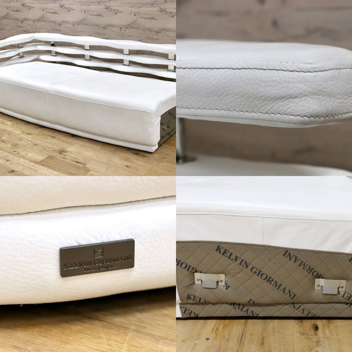 GMGF55○KELVIN GIORMANI Luxury Sofas / ケルビンジョルマーニ orvieto ONDA 総本革 白 カウチソファ ドイツ 最高級 購入価格800万