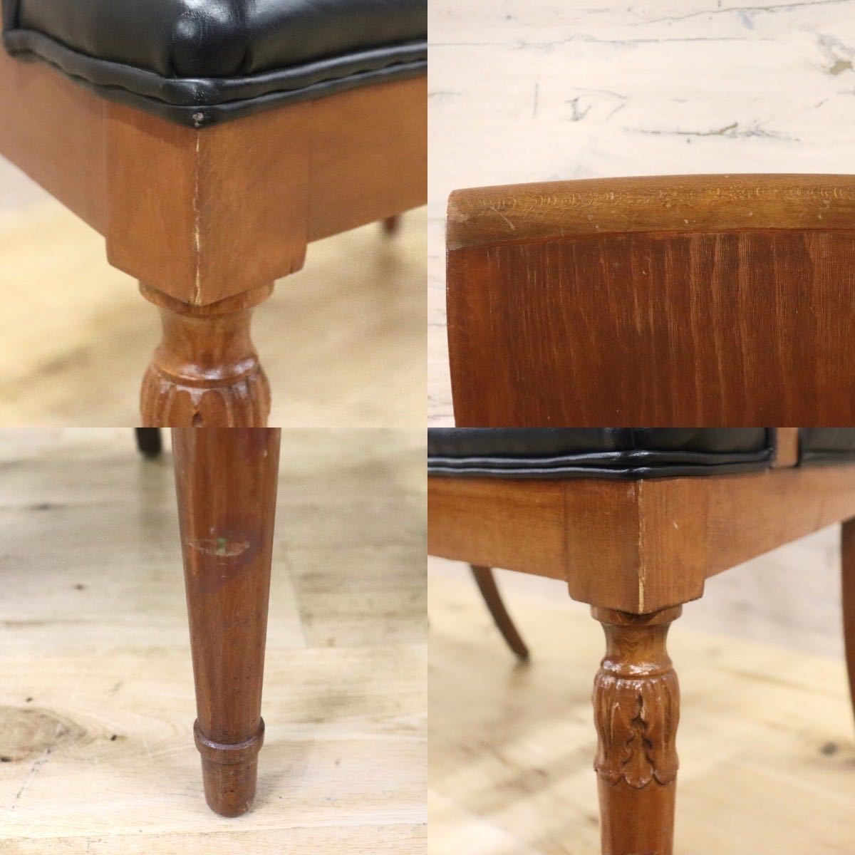 GMGN142F○イタリア製 クラシック モダン ダイニングチェア 椅子 2脚セット セミアームチェア 本革 レザー 西洋 アール・ヌーヴォー