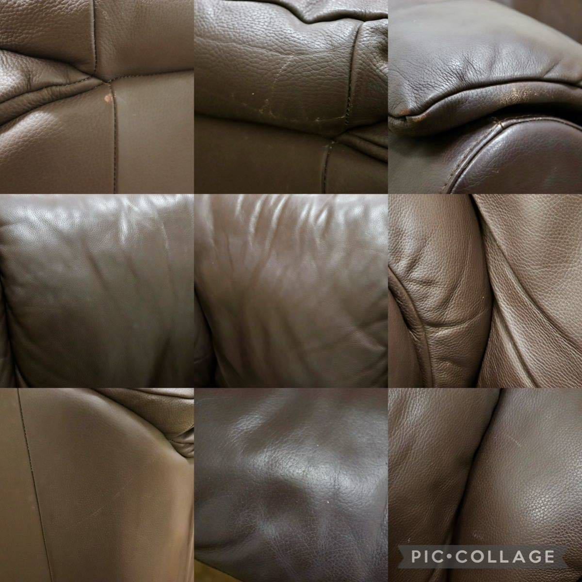 GMGH307A○enzo dambrosio / エンツォダンブロシオ 2人掛けソファ ラブソファ 本革 ブラウン イタリア製 IDC大塚家具 モダン 定価約32万