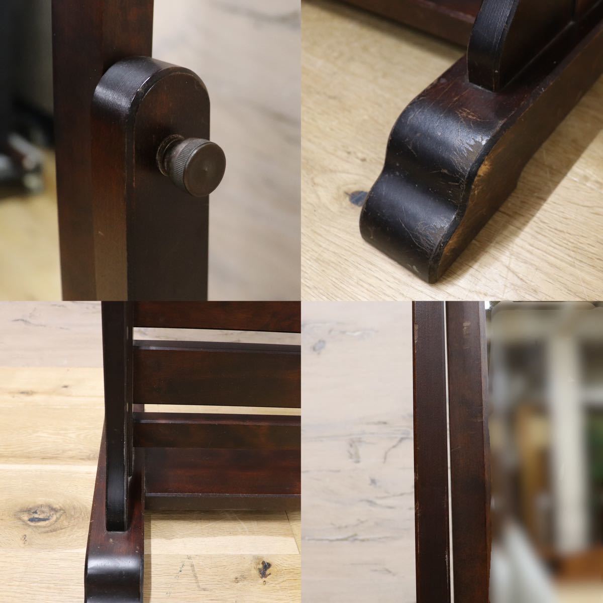 GMFK568○北海道民芸家具 姿見 全身鏡 スタンドミラー ウォールミラー 鏡 和モダン 樺材 飛騨 伝統工芸 定価約10万