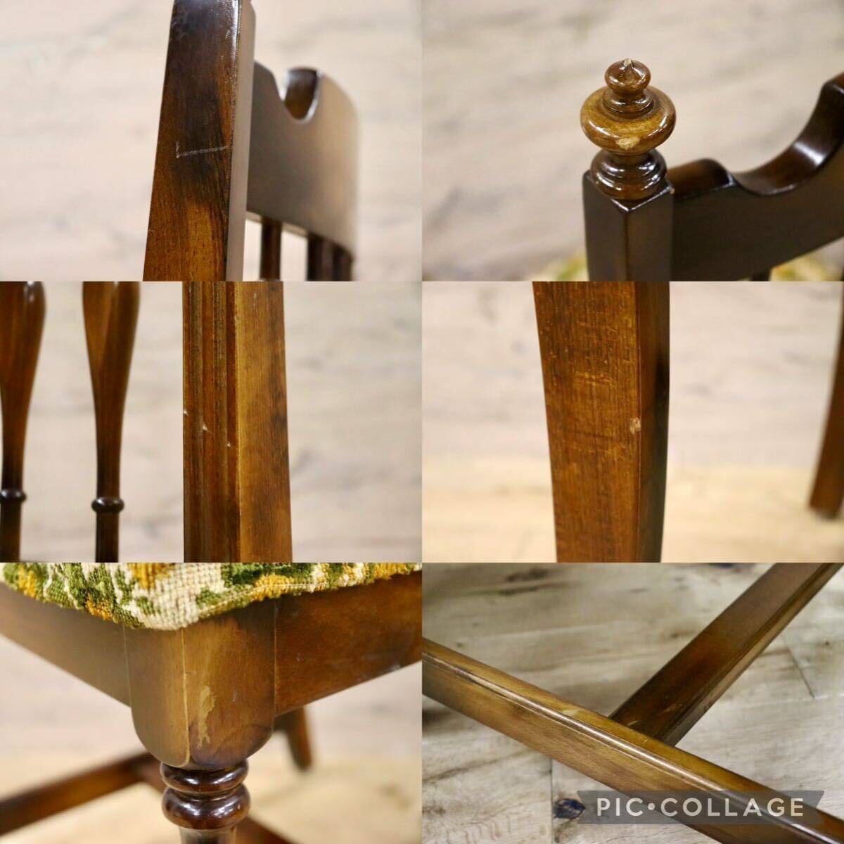 GMHH80A○karimoku / カリモク コロニアル ダイニングチェア 2脚セット 椅子 花柄 ファブリック ブナ材 カントリー オールドカリモク