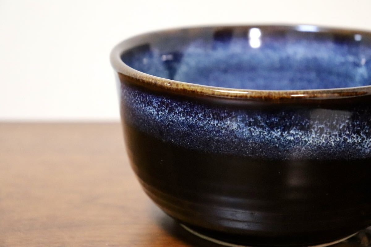 GMIO338○陶勝窯 丹波焼 黒乳目山かけ丼 市野勝 市野勝磯 陶器 工芸品 丹波篠山 未使用