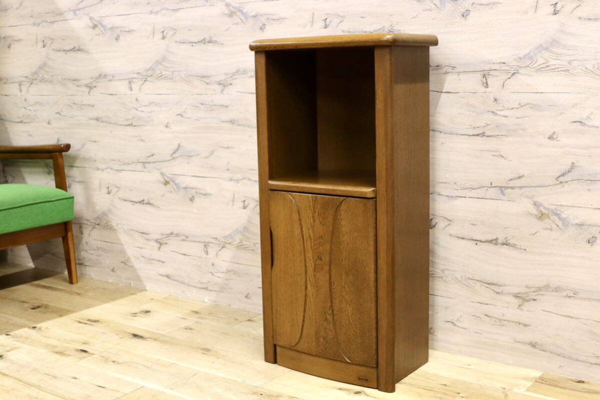 GMHS262○浜本工芸 / HAMAMOTO 電話台 収納棚 楢材 ブラウン 国産家具 花台 飾り台 約5.5万