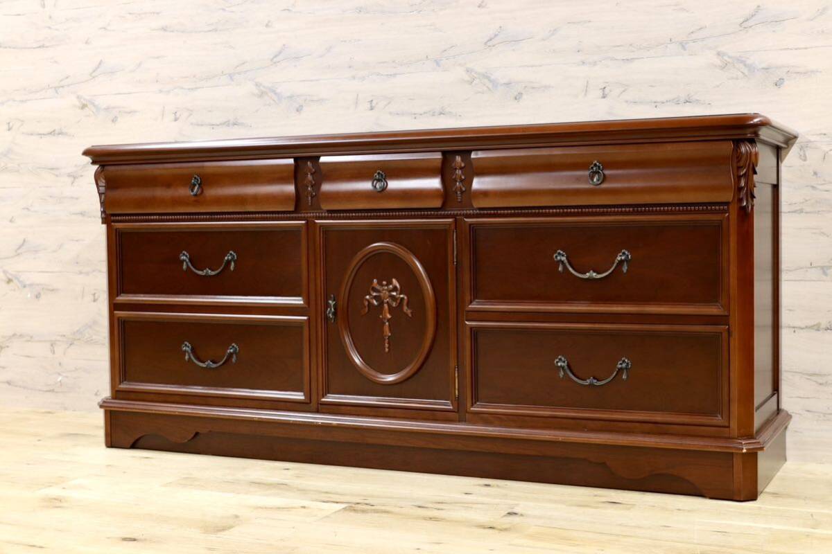 GMHS138○Lynn Hollyn / リンホーリン サイドボード リビングボード チェスト 定価約38万 収納家具 エレガント クラシック IDC大塚家具