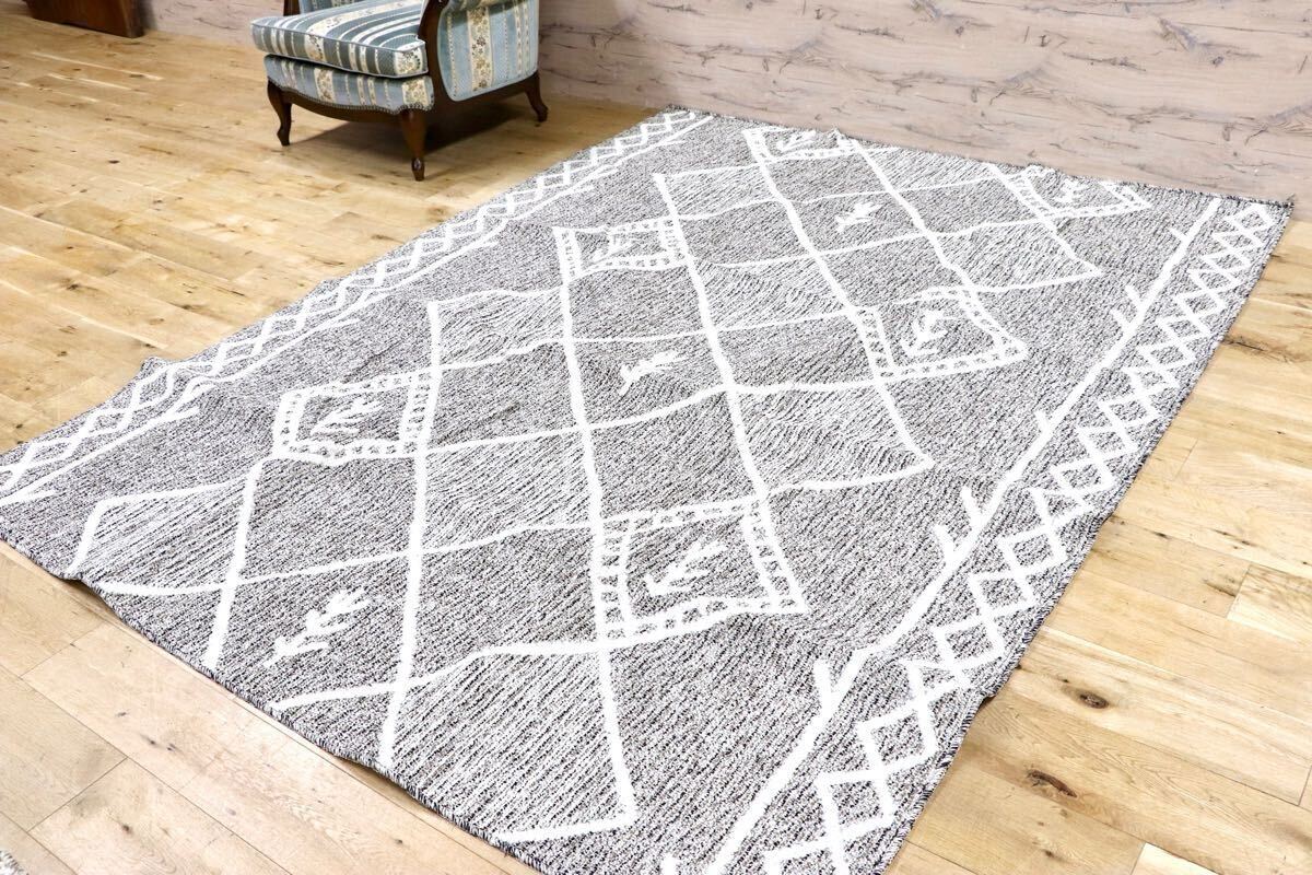 GMHH322D○日本カーペット工業会 カルム ポリプロピレン100% ブラウン ラグ カーペット 絨毯 モデルルーム展示品