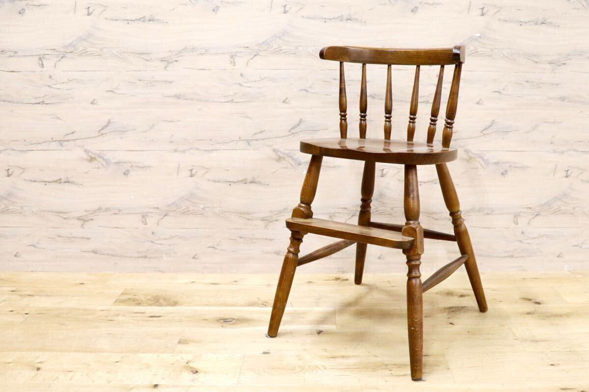 GMHF63○柏木工 / KASHIWA ベビーチェア チャイルドチェア 椅子 ダイニングチェア ウィンザーチェア 無垢 レトロ 古民家 カフェ 飛騨家具