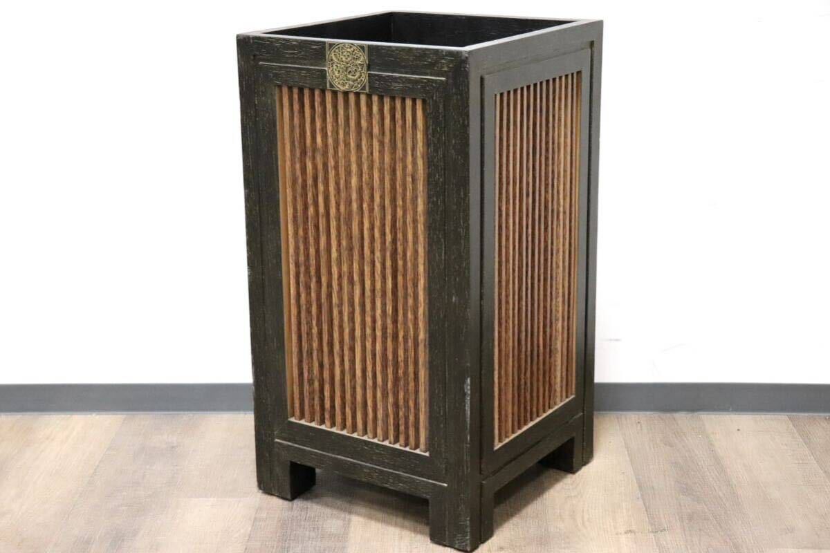 GMGS236B○和製ヴィンテージ 木製 傘立て アンブレラスタンド 玄関収納 和モダン 古民家 店舗 カフェ アンティーク レトロ 展示品