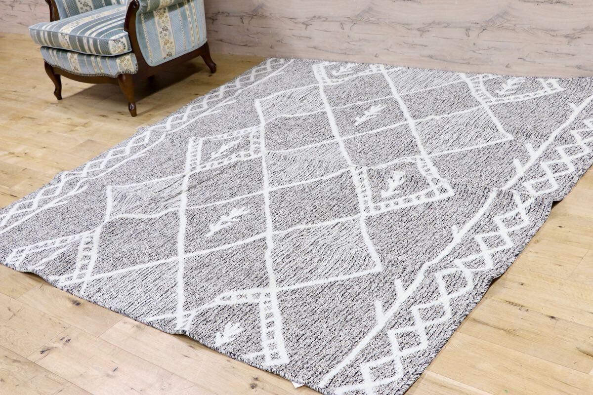 GMHH322C○日本カーペット工業会 カルム ポリプロピレン100% ブラウン ラグ カーペット 絨毯 モデルルーム展示品