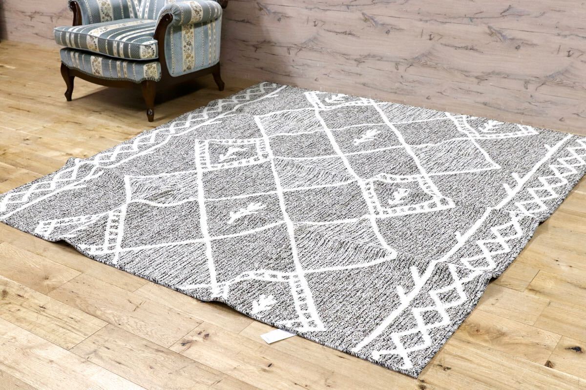 GMHH322A○日本カーペット工業会 カルム ポリプロピレン100% ブラウン ラグ カーペット 絨毯 モデルルーム展示品