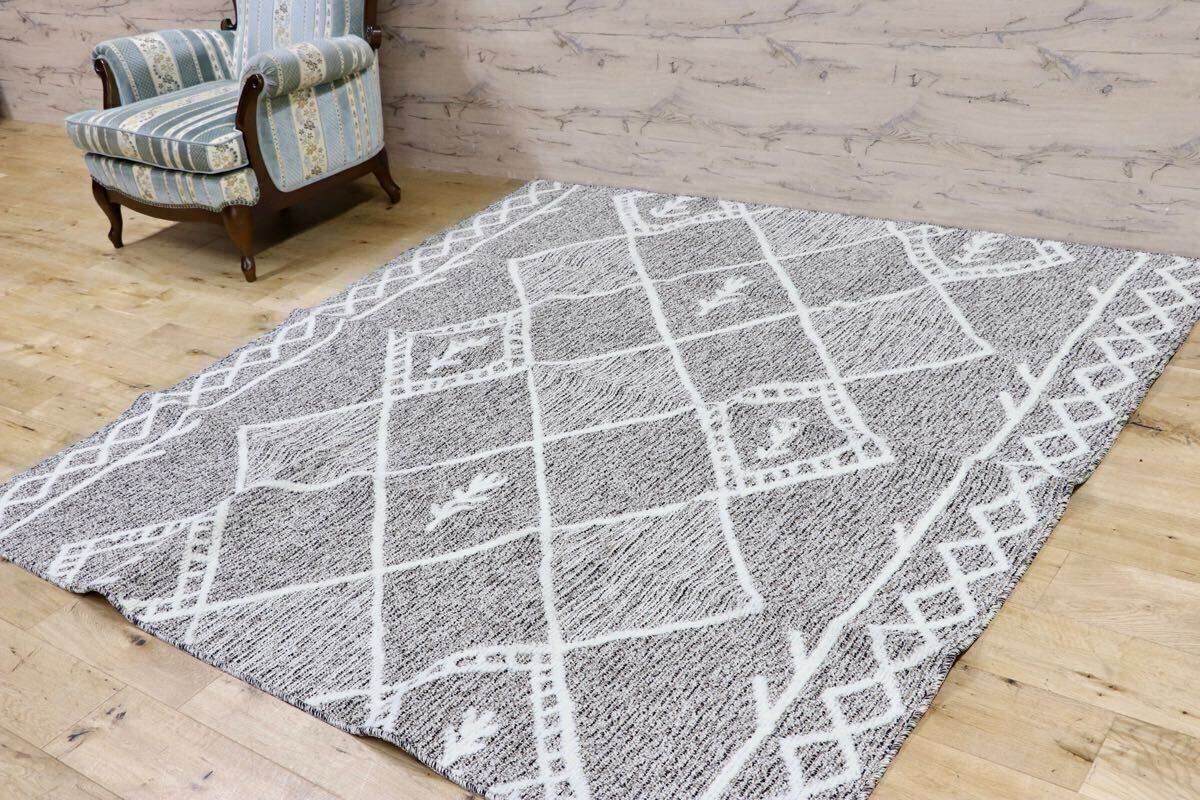 GMHH322B○日本カーペット工業会 カルム ポリプロピレン100% ブラウン ラグ カーペット 絨毯 モデルルーム展示品