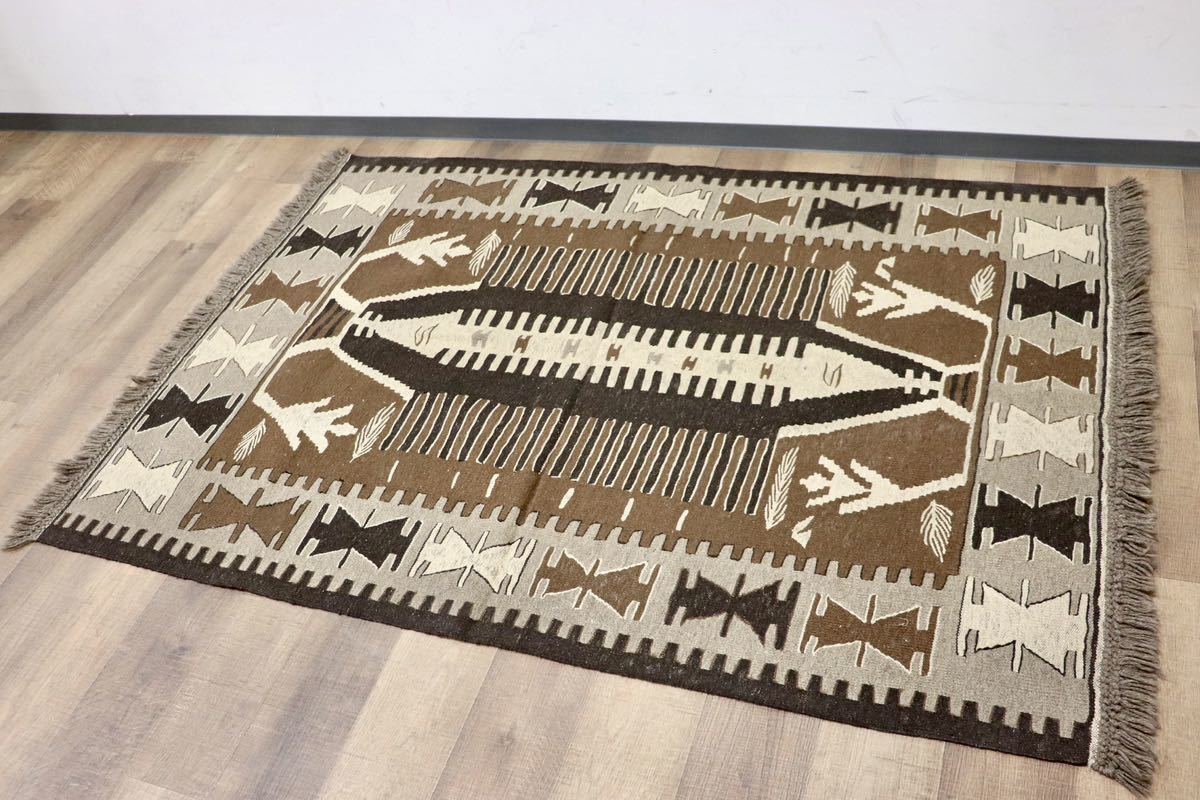 ヴィンテージ　キリム　トルコ産　手織りサイズ103×169