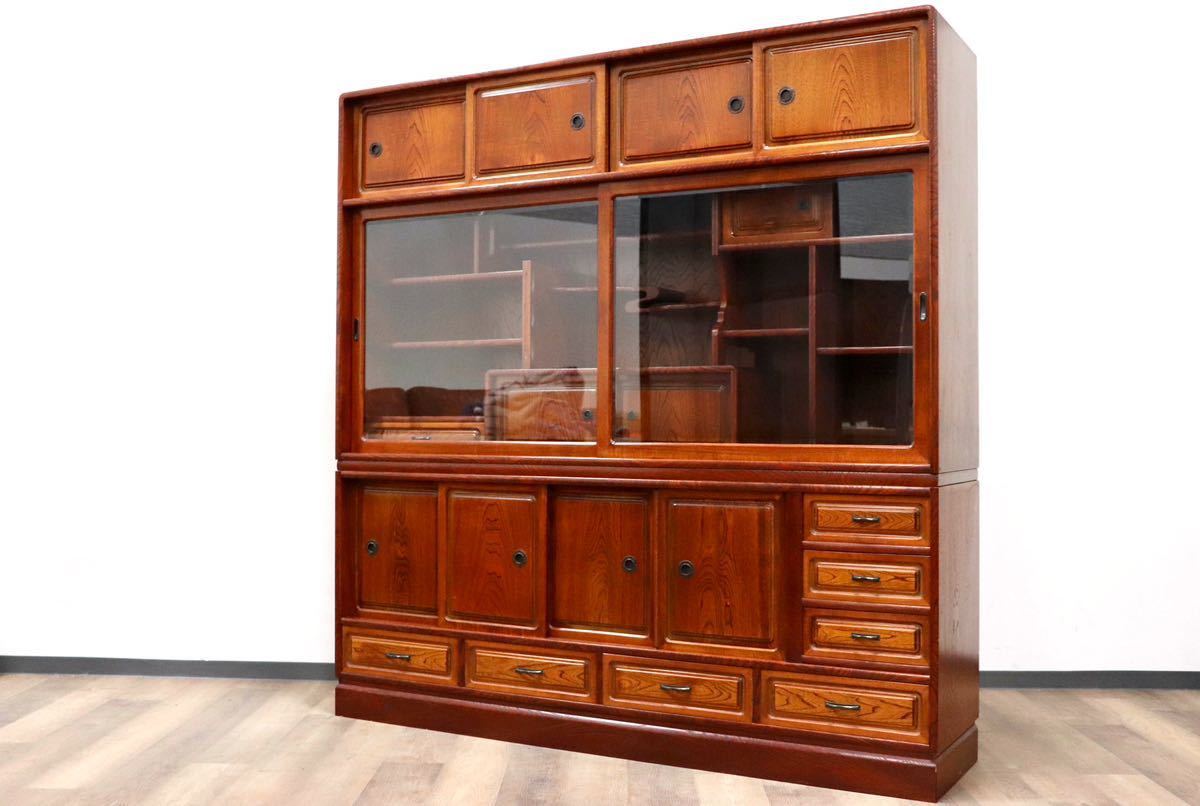 GMGT181○最高級 民芸家具 茶箪笥 食器棚 水屋棚 キャビネット  