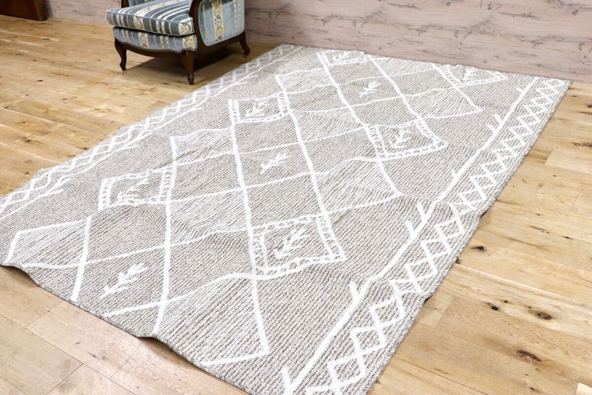 GMHH322F○日本カーペット工業会 カルム ポリプロピレン100% ブラウン ラグ カーペット 絨毯 モデルルーム展示品