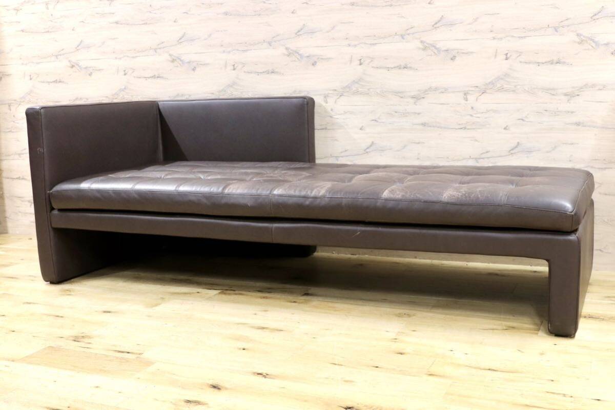 GMHK253○FENDI CASA / フェンディ カーサ シェーズロング ソファ 総本革 レザー ラグジュアリー モダン 最高級 検)cassina B&B