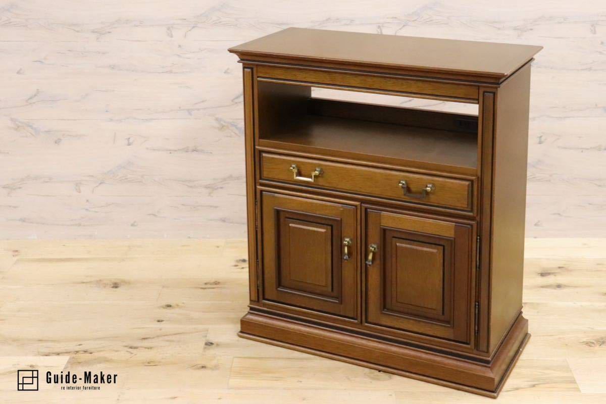 GMGK229○maruni / マルニ 地中海ロイヤル 電話台 FAX台 飾り台 花台 ビーチ材 小物収納 モダン 定価約14.8万