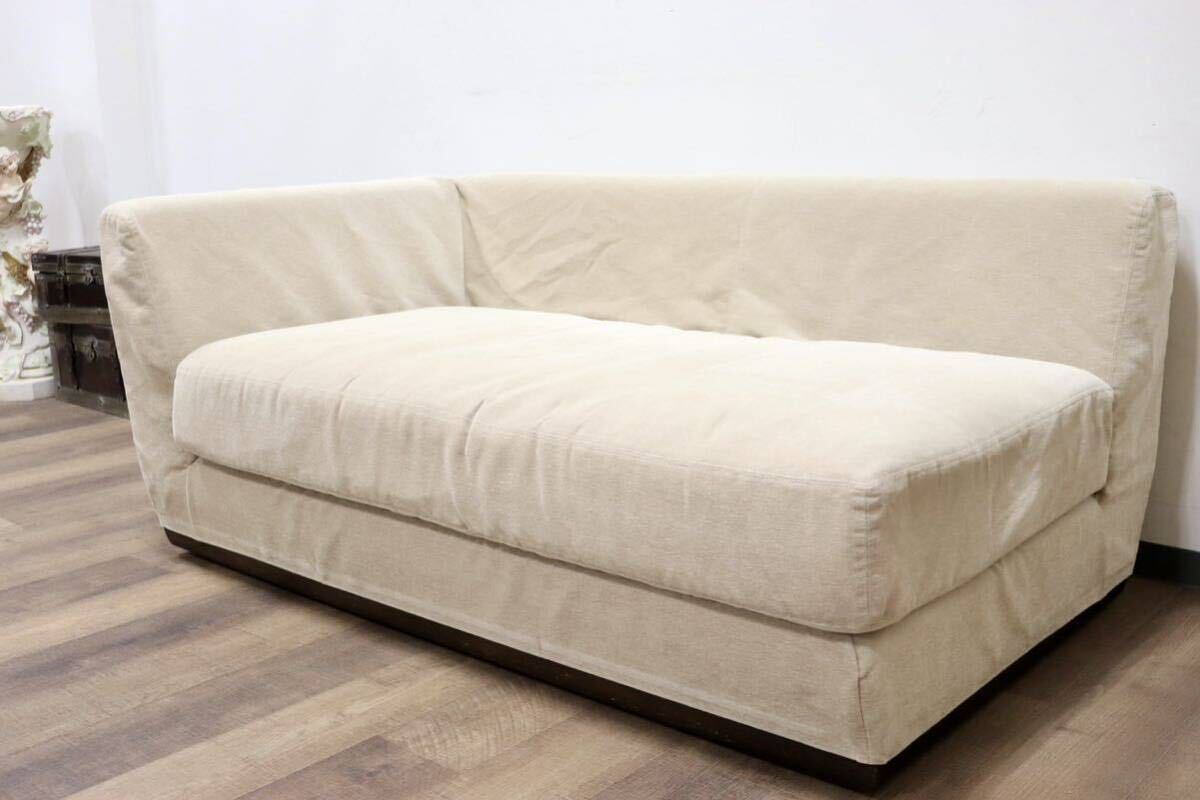 GMGH417○karimoku / カリモク UU7838 右肘 2人掛けソファ ラブソファ カウチソファ カバーリング ファブリック ベージュ モダン 国産家具