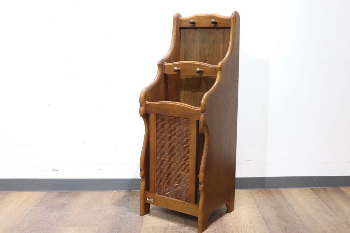 GMHN160A○karimoku / カリモク 傘立て アンブレラスタンド 玄関収納 収納家具 ラタン 籐 ブナ材 レトロ カントリー 国産家具