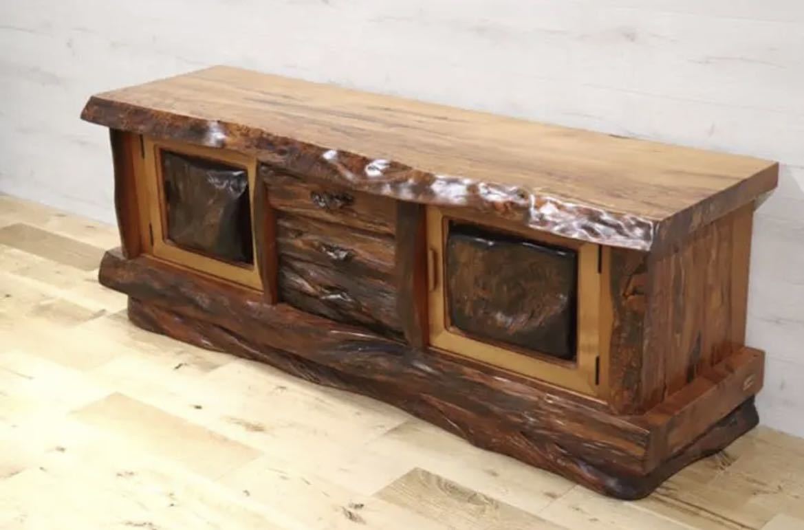 GMDKS349○ 極上逸品 世界遺産屋久杉 無垢材 サイドボード テレビ 