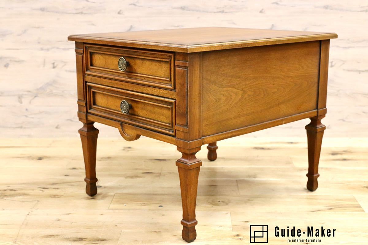 GMGO22○DREXEL HERITAGE / ドレクセルヘリテイジ フランチェスカ ナイトテーブル エンドテーブル サイドテーブル 花台 定価約28万 希少