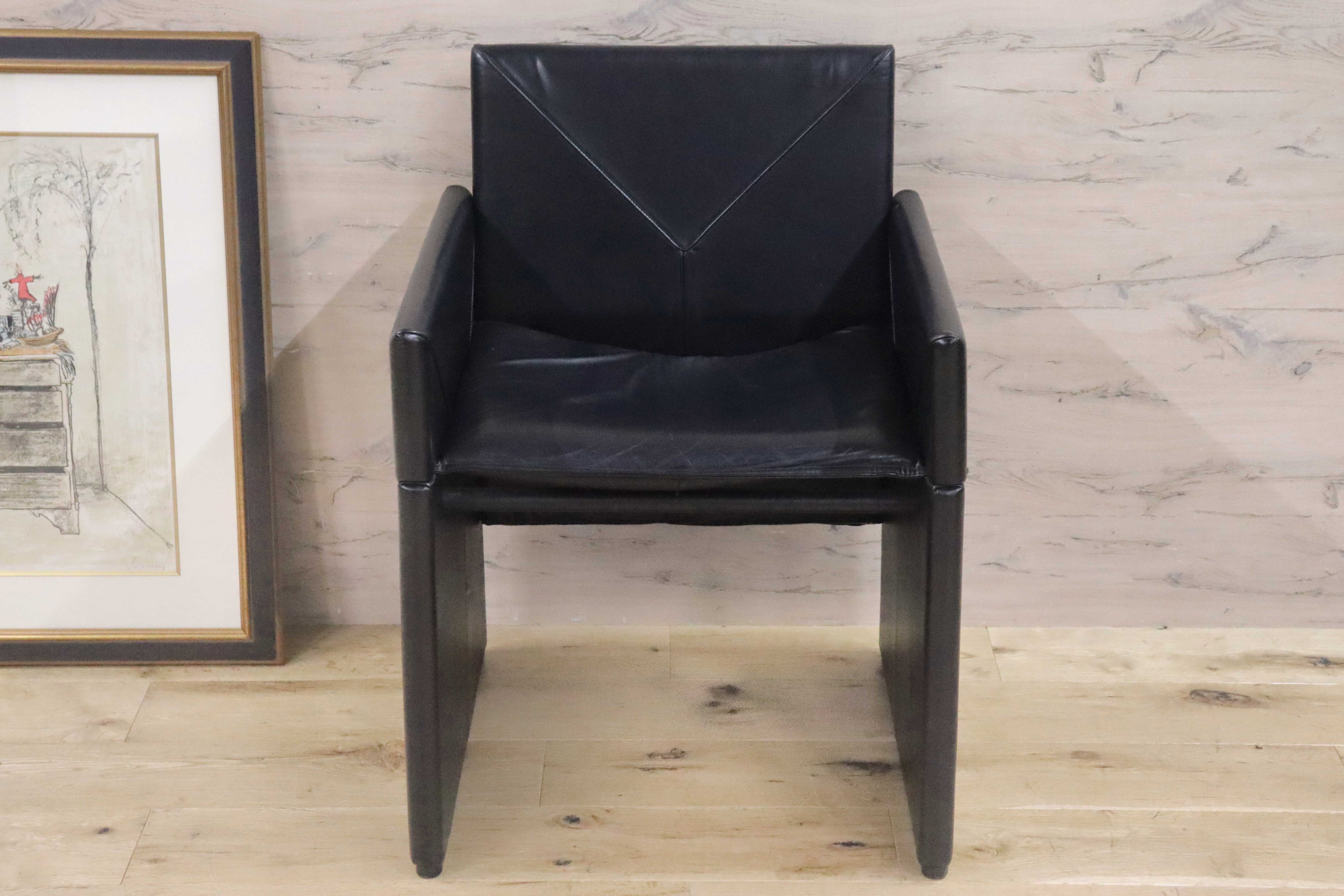 GMGK341D○Artfort / アーティフォート イージーチェア 黒 本革 イタリアモダン ヴィンテージ 稀少 検)cassina マリオベリーニ ブレイク