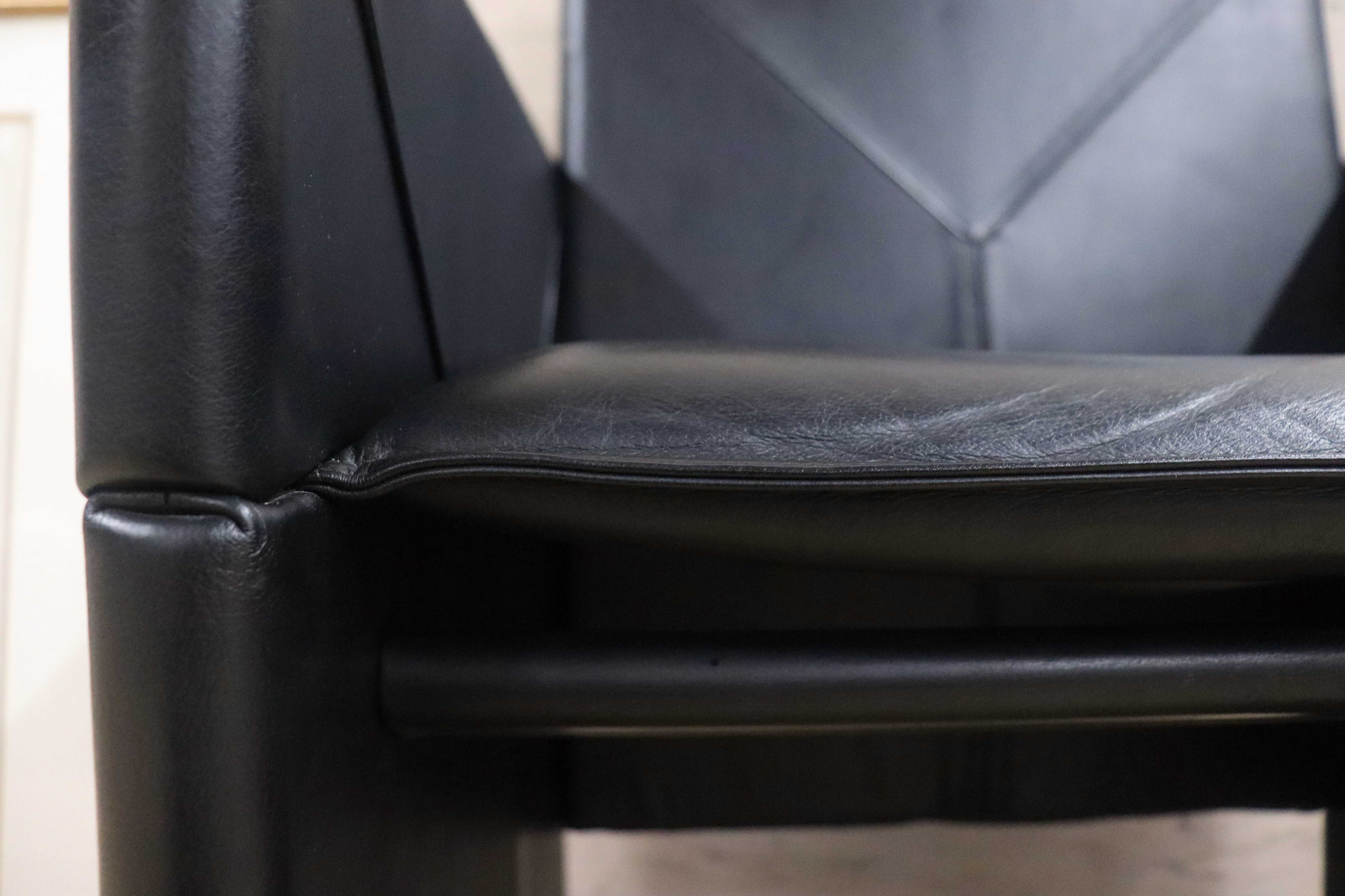 GMGK341D○Artfort / アーティフォート イージーチェア 黒 本革 イタリアモダン ヴィンテージ 稀少 検)cassina マリオベリーニ ブレイク