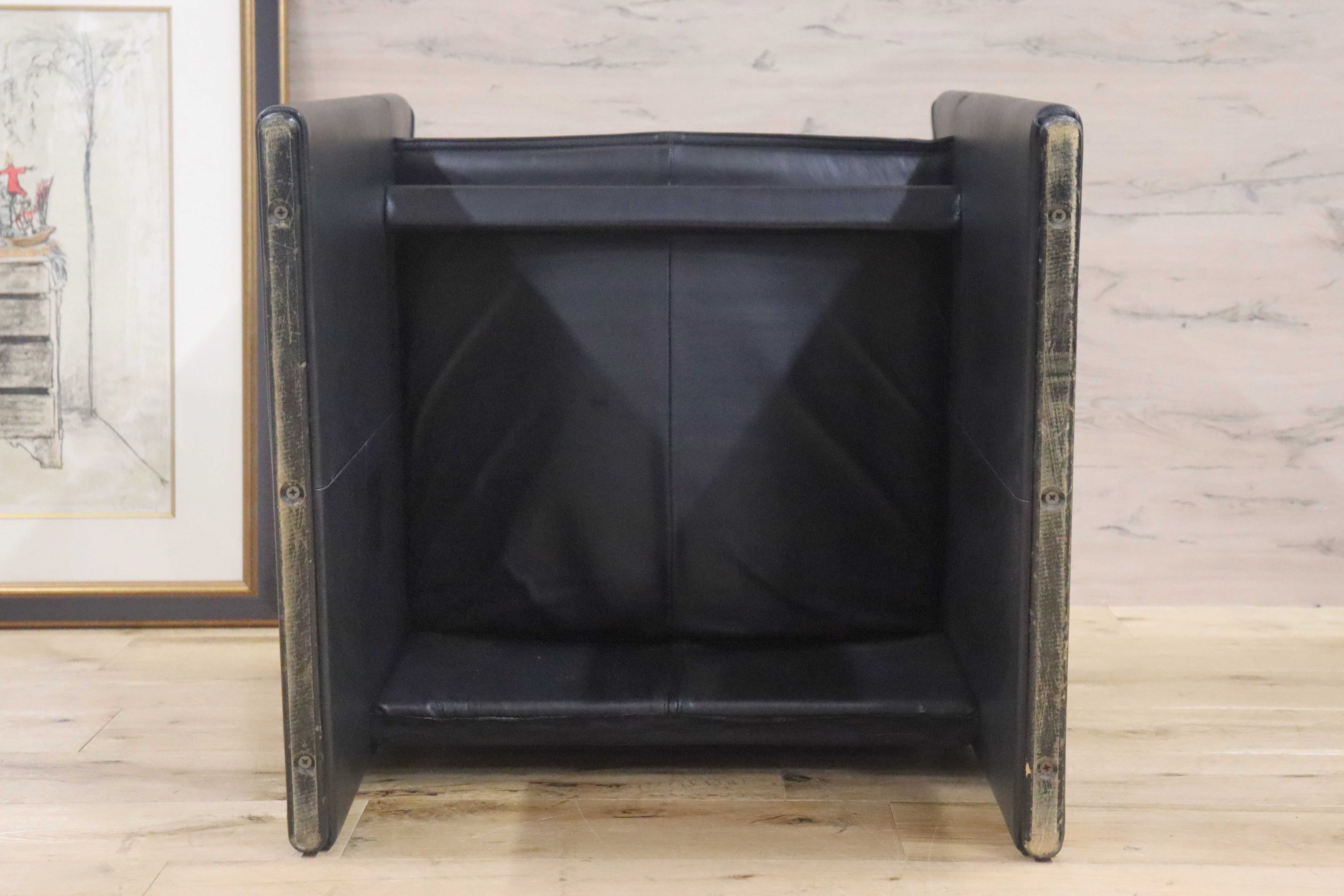 GMGK341D○Artfort / アーティフォート イージーチェア 黒 本革 イタリアモダン ヴィンテージ 稀少 検)cassina マリオベリーニ ブレイク