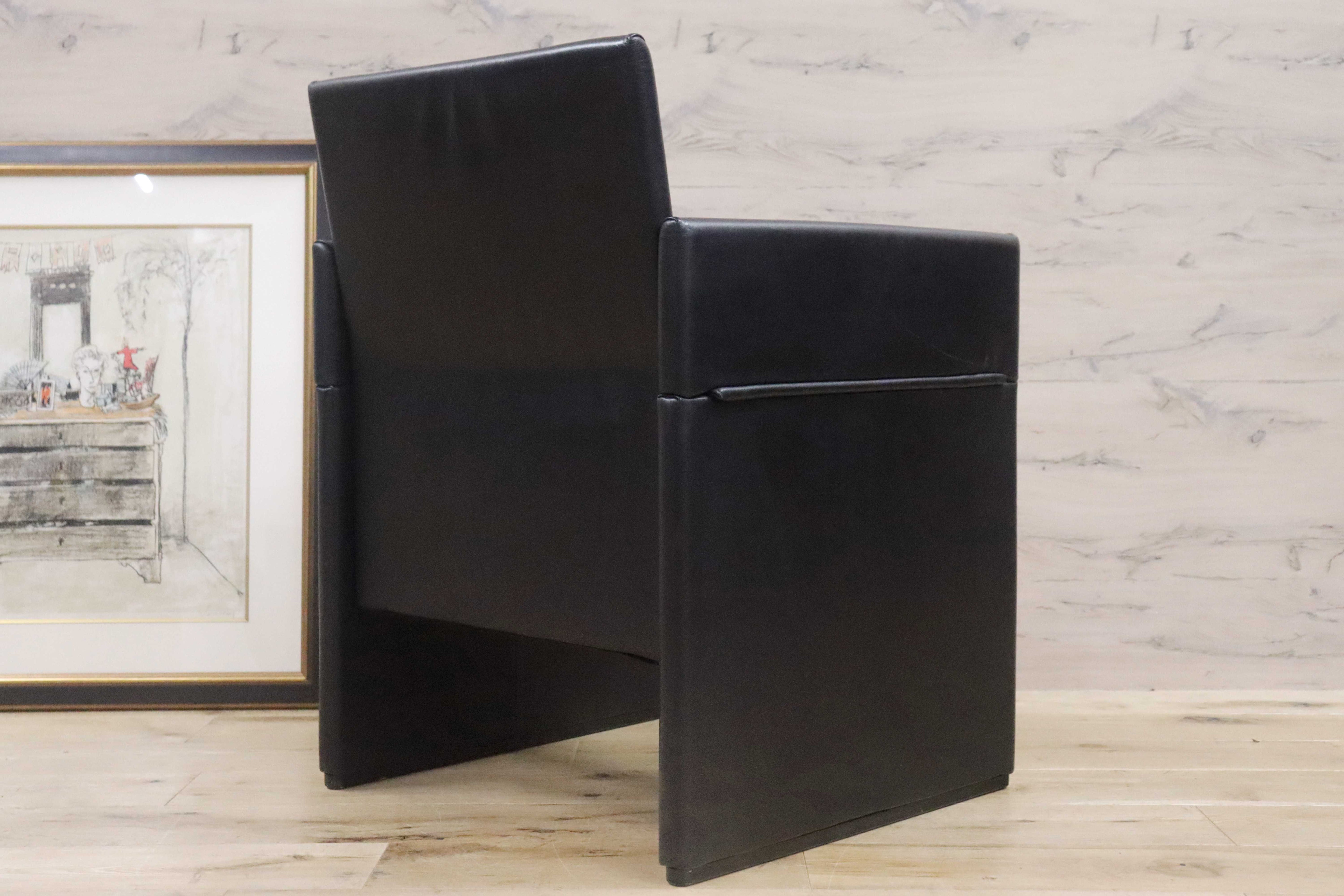 GMGK341D○Artfort / アーティフォート イージーチェア 黒 本革 イタリアモダン ヴィンテージ 稀少 検)cassina マリオベリーニ ブレイク