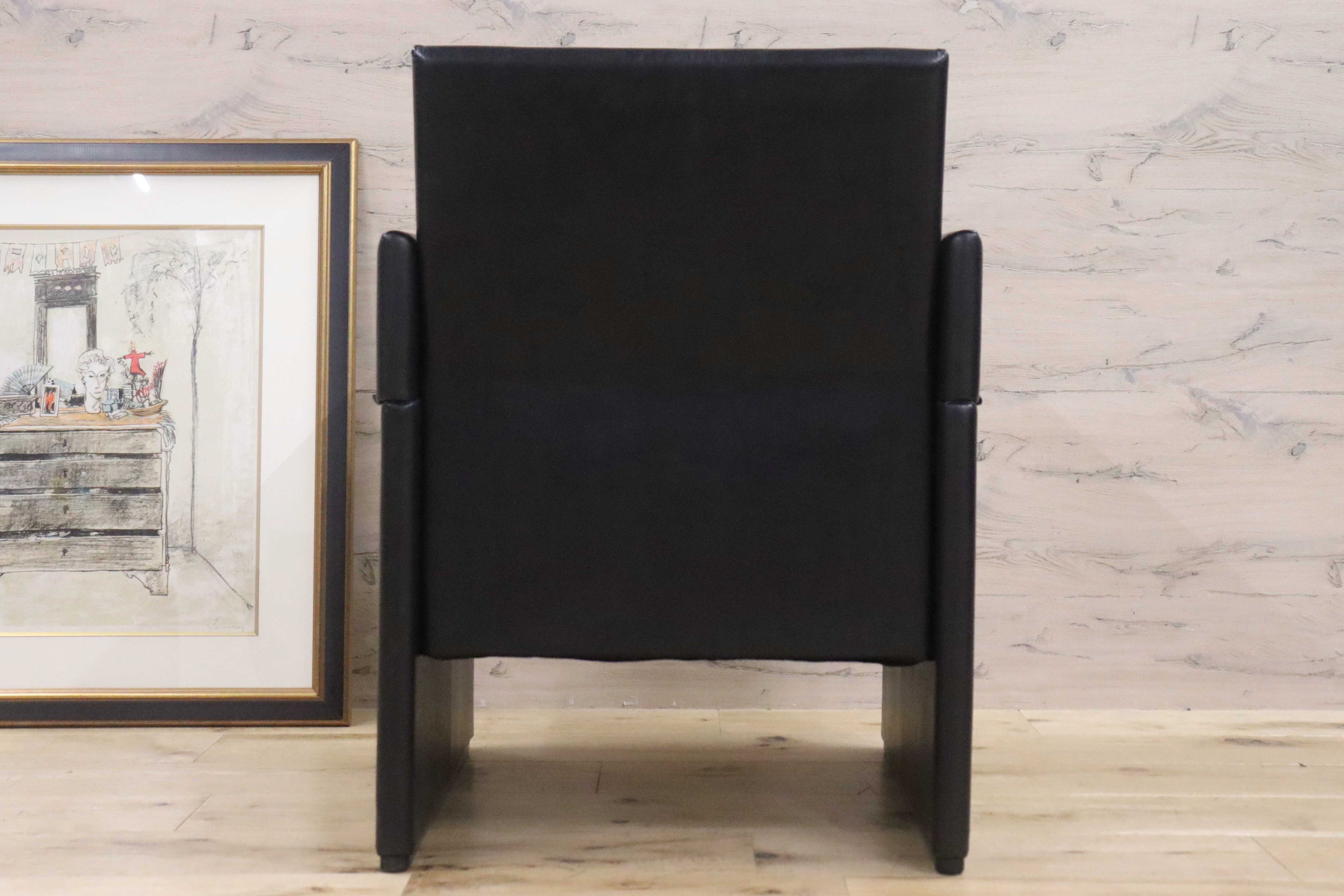GMGK341D○Artfort / アーティフォート イージーチェア 黒 本革 イタリアモダン ヴィンテージ 稀少 検)cassina マリオベリーニ ブレイク