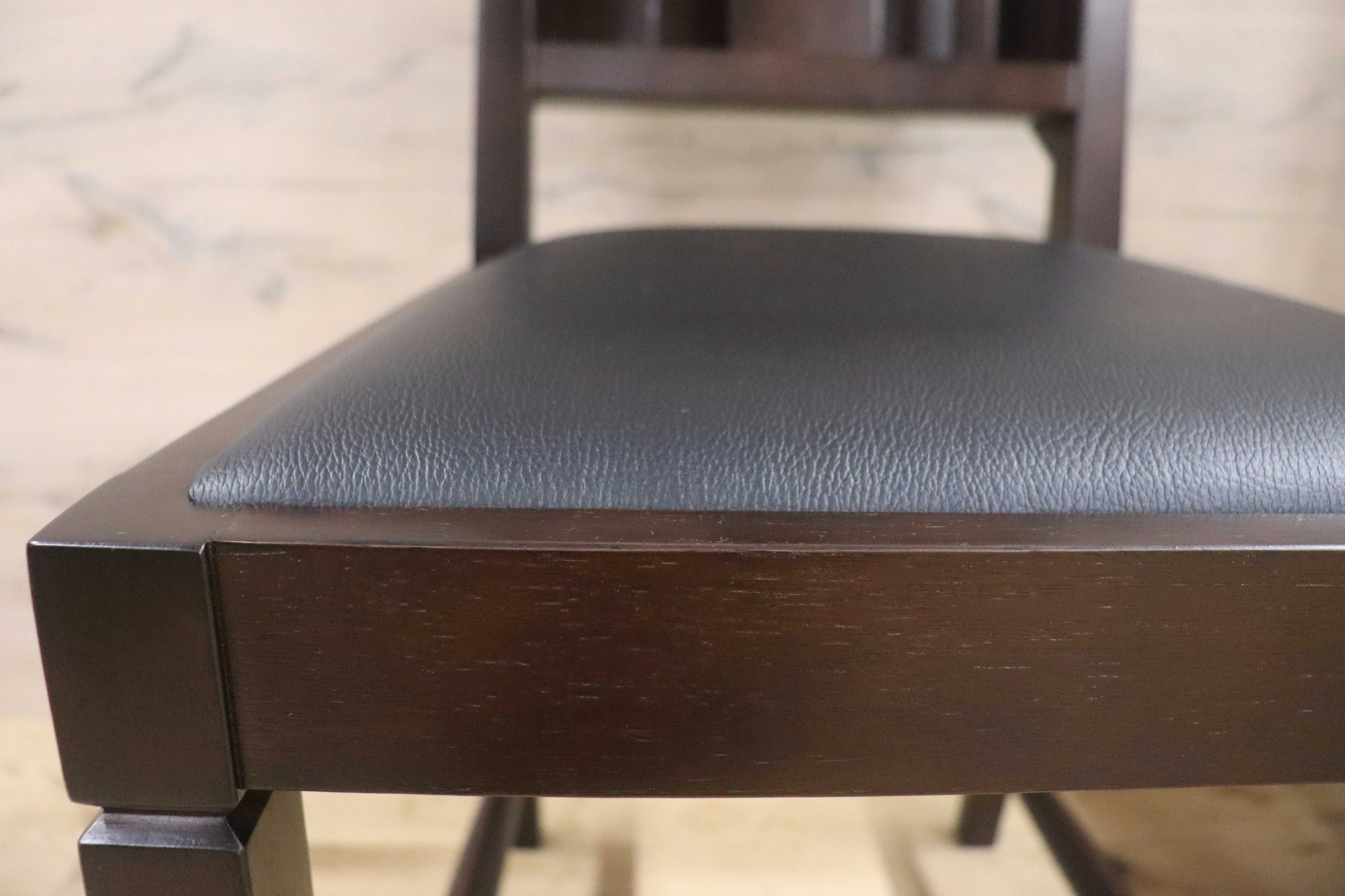 GMGN342X○CHERRY FURNITURE / 桜屋工業 ダイニングチェア チャーチチェア マガジンラック 合皮 ダークブラウン 2脚セット モダン 未使用品