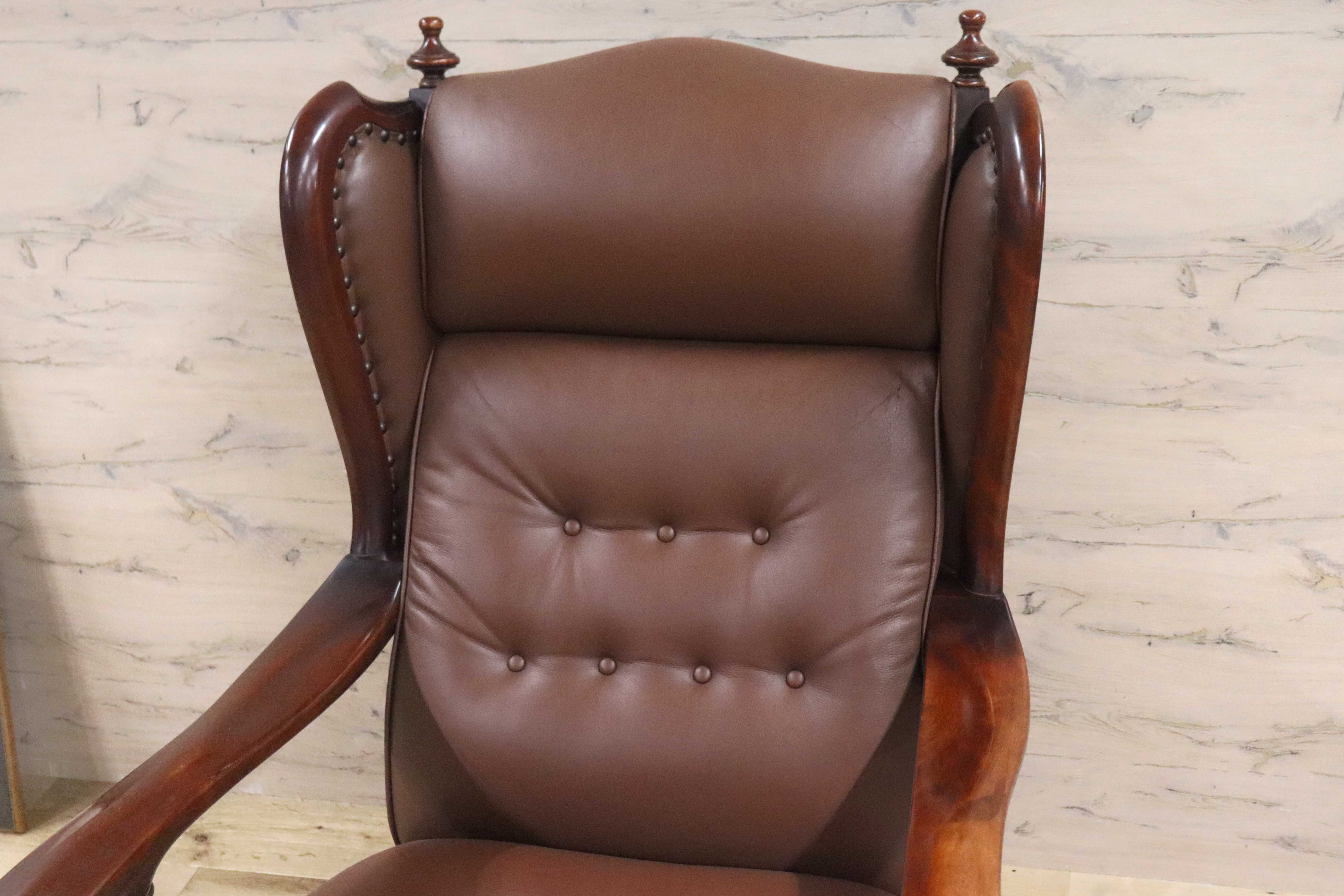 GMGN295○MORISHIGE / モリシゲ シングルソファ ラウンジチェア 椅子 本革 彫刻 IDC大塚家具 クラシック 大正モダン 最高峰 約38万 稀少