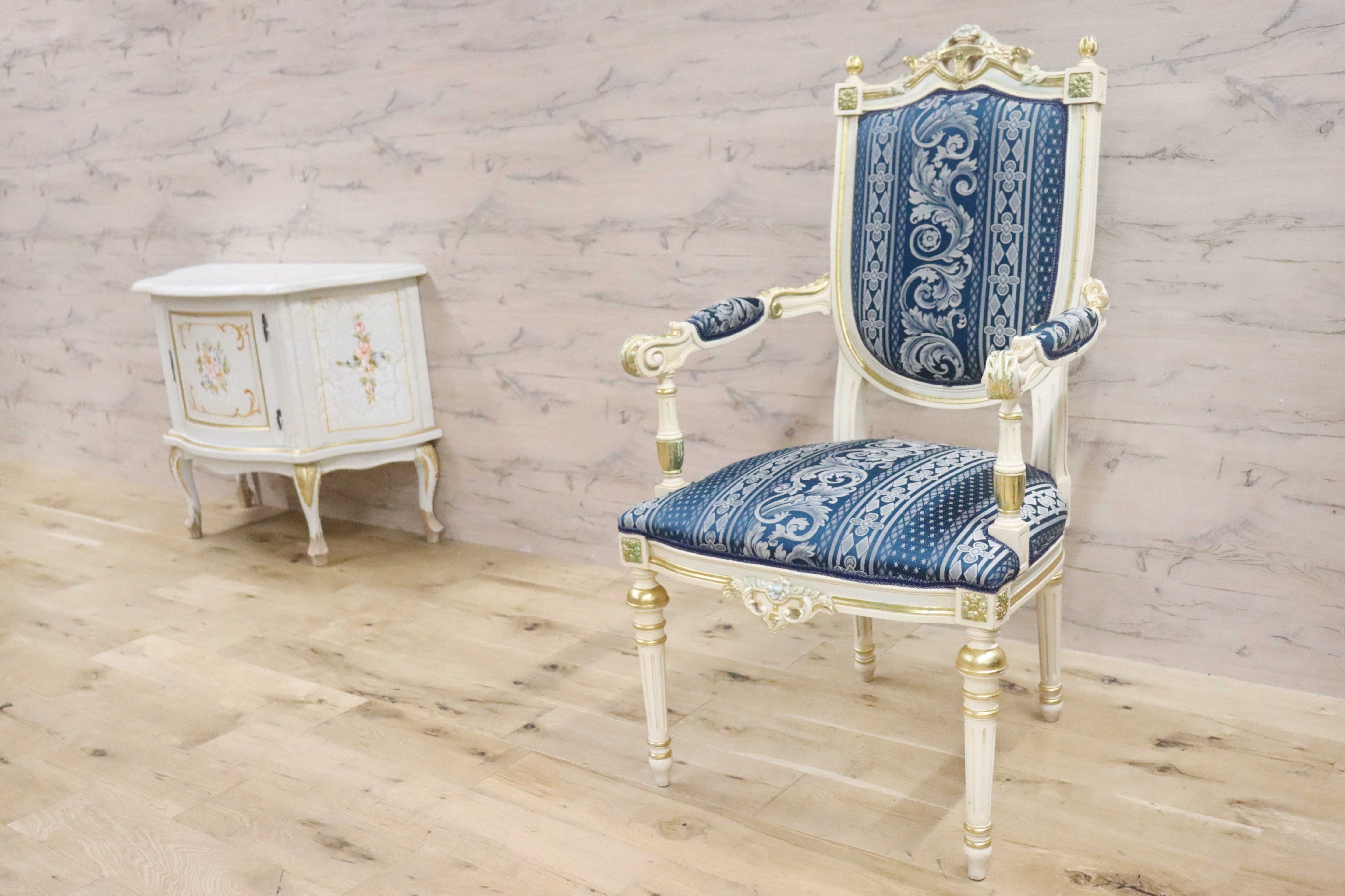 GMGN490C○西洋 アンティーク サロンチェア アームチェア 椅子 クラシック エレガント シャビーシック ロココ調 ヨーロピアン