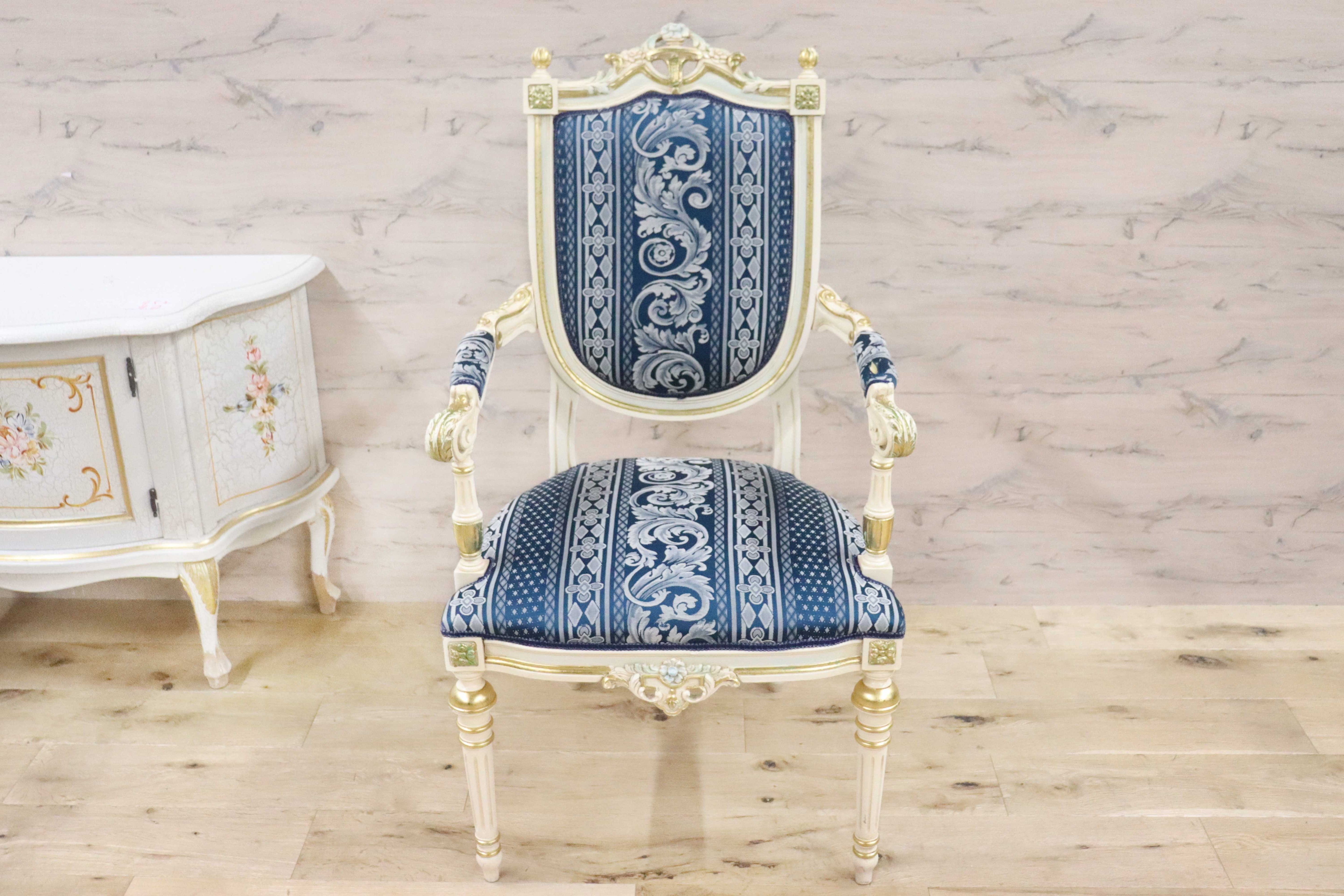 GMGN490C○西洋 アンティーク サロンチェア アームチェア 椅子 クラシック エレガント シャビーシック ロココ調 ヨーロピアン