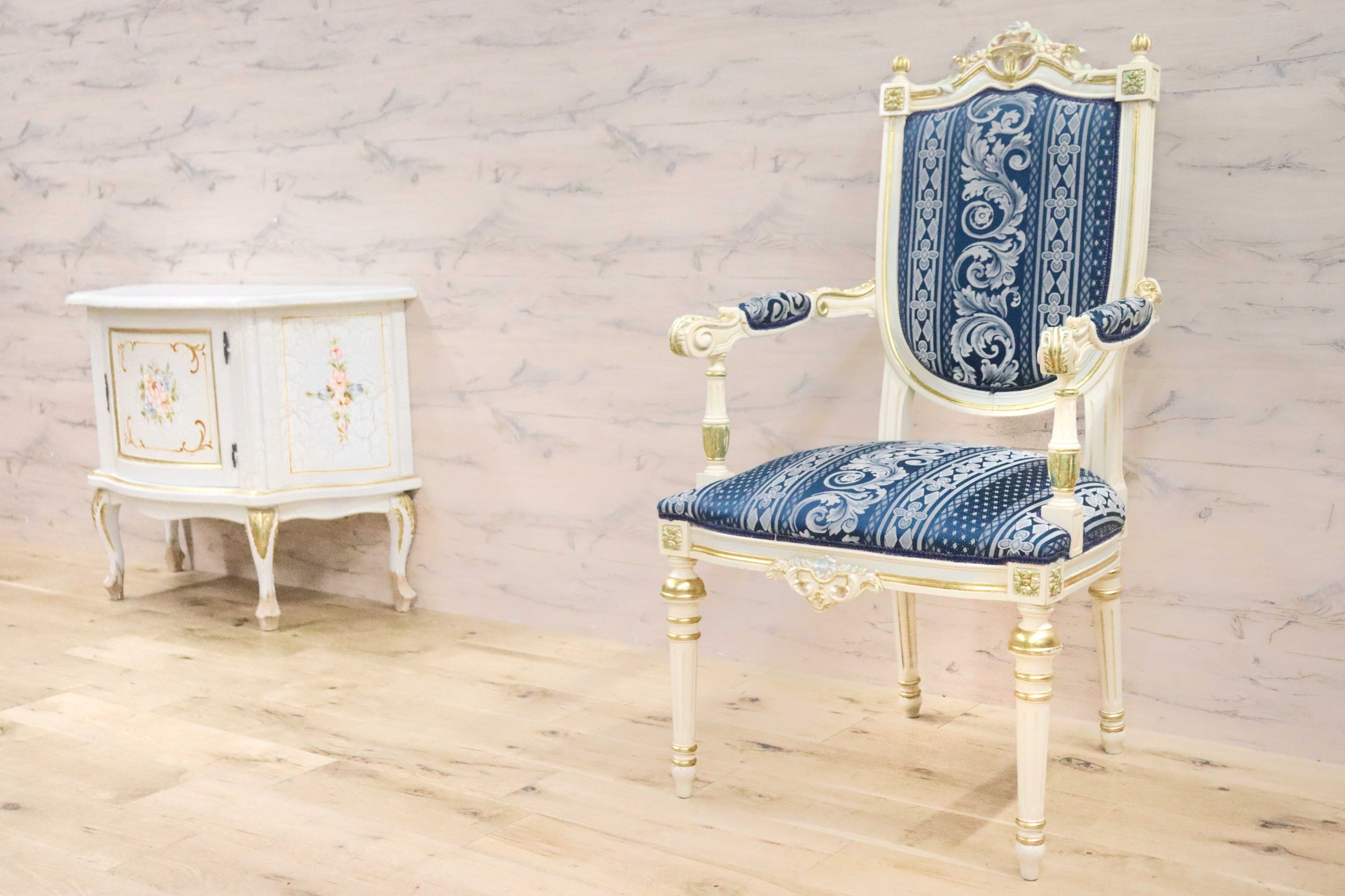 GMGN490D○西洋 アンティーク サロンチェア アームチェア 椅子 クラシック エレガント シャビーシック ロココ調 ヨーロピアン