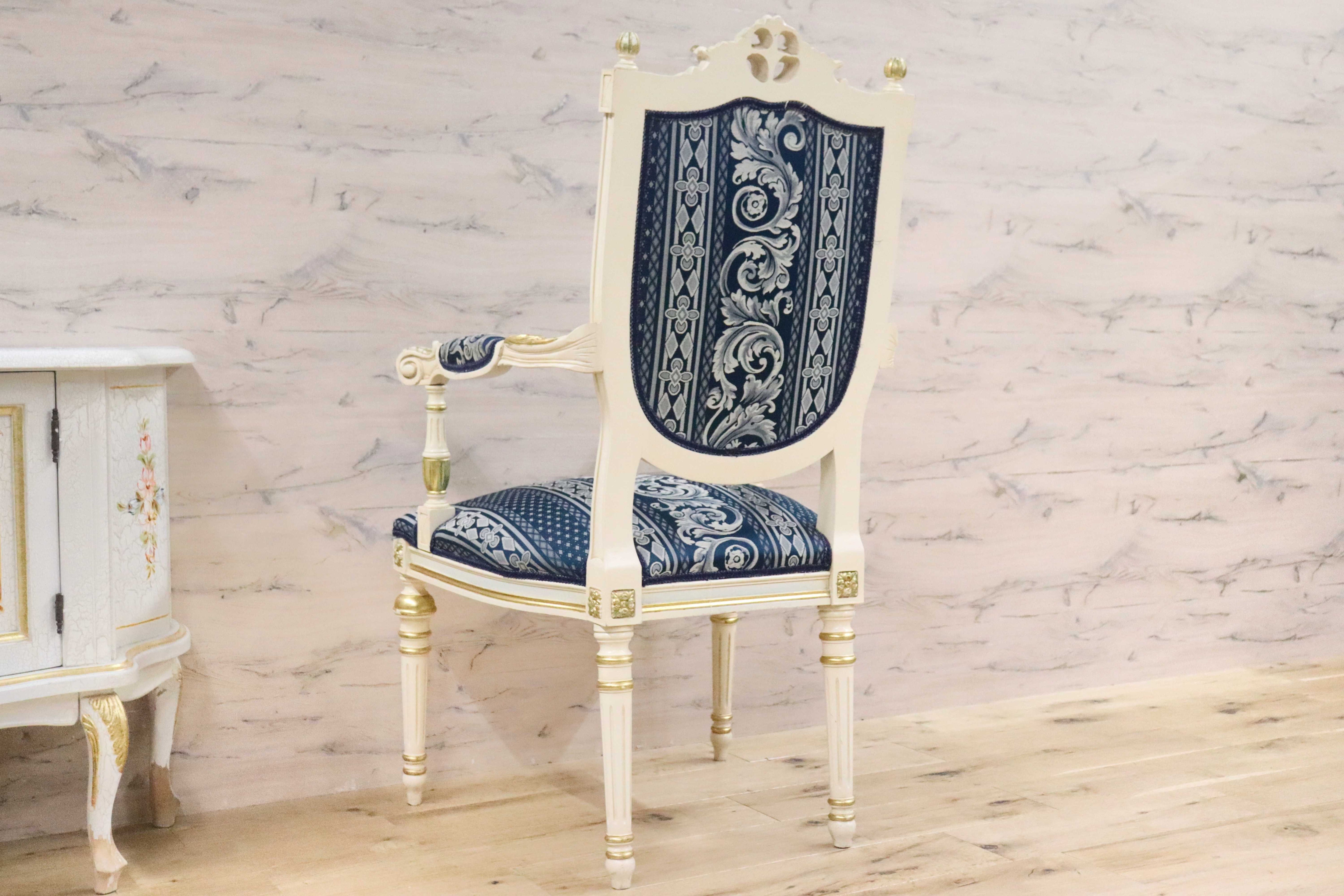 GMGN490D○西洋 アンティーク サロンチェア アームチェア 椅子 クラシック エレガント シャビーシック ロココ調 ヨーロピアン