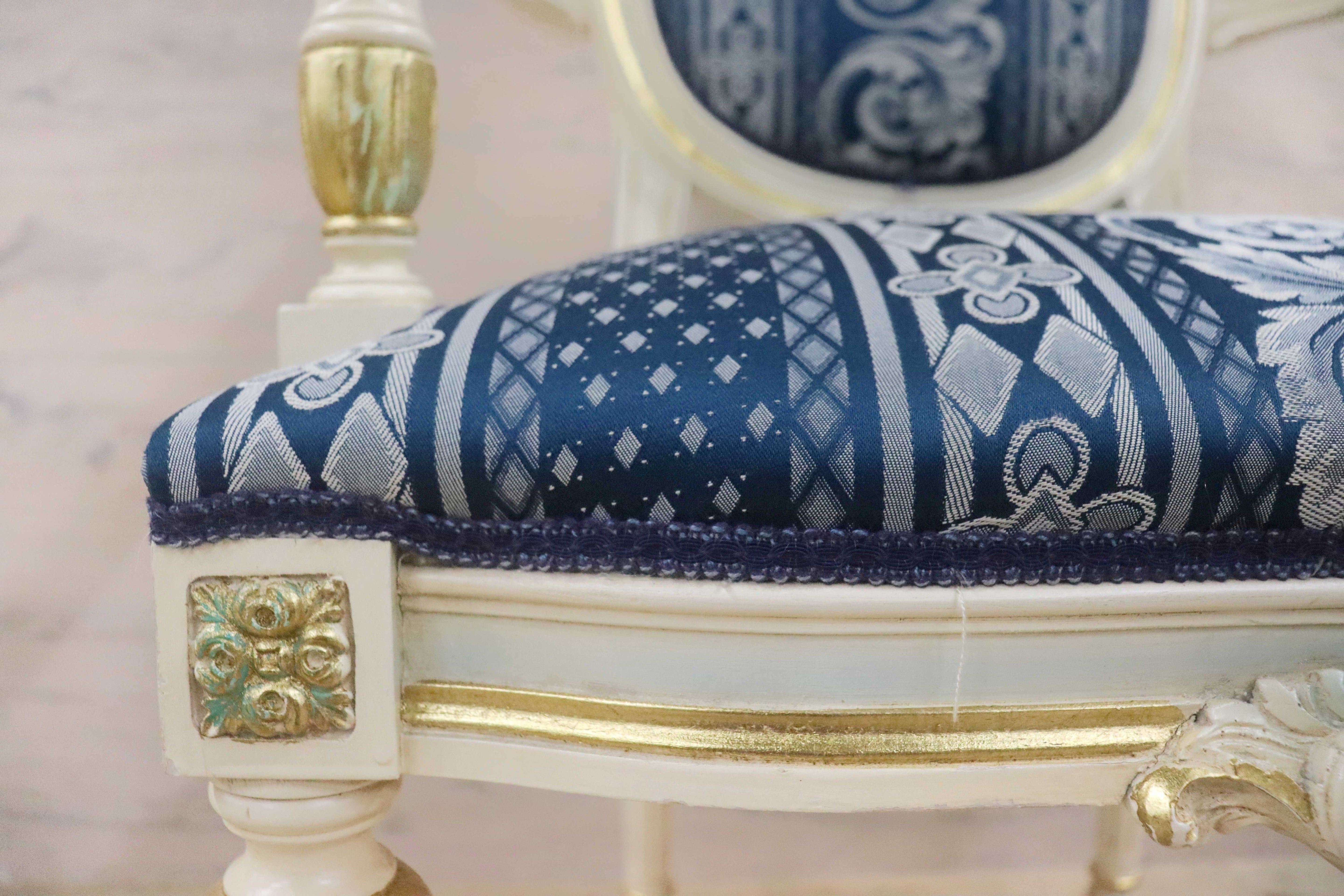 GMGN490F○西洋 アンティーク サロンチェア アームチェア 椅子 クラシック エレガント シャビーシック ロココ調 ヨーロピアン