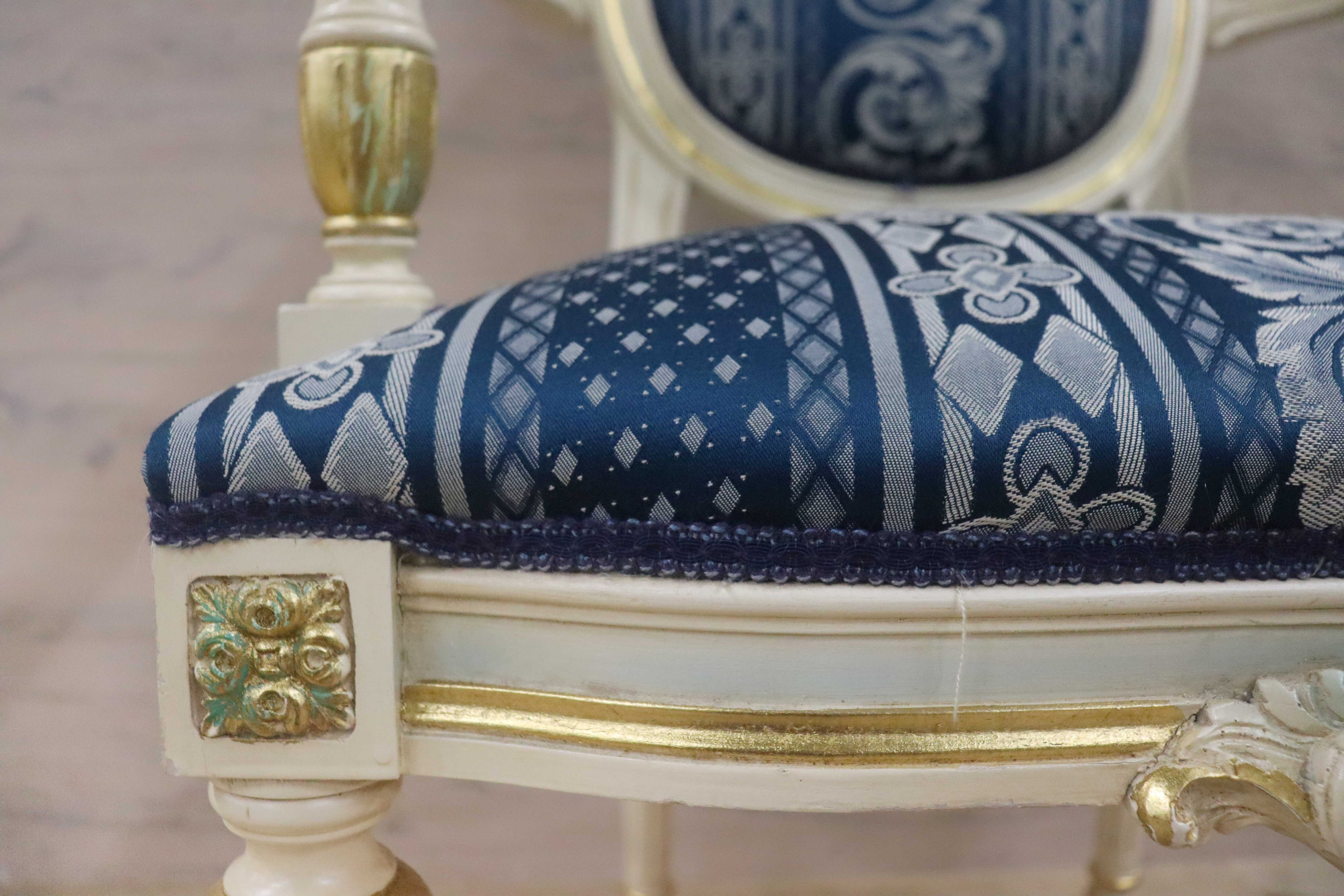 GMGN490E○西洋 アンティーク サロンチェア アームチェア 椅子 クラシック エレガント シャビーシック ロココ調 ヨーロピアン