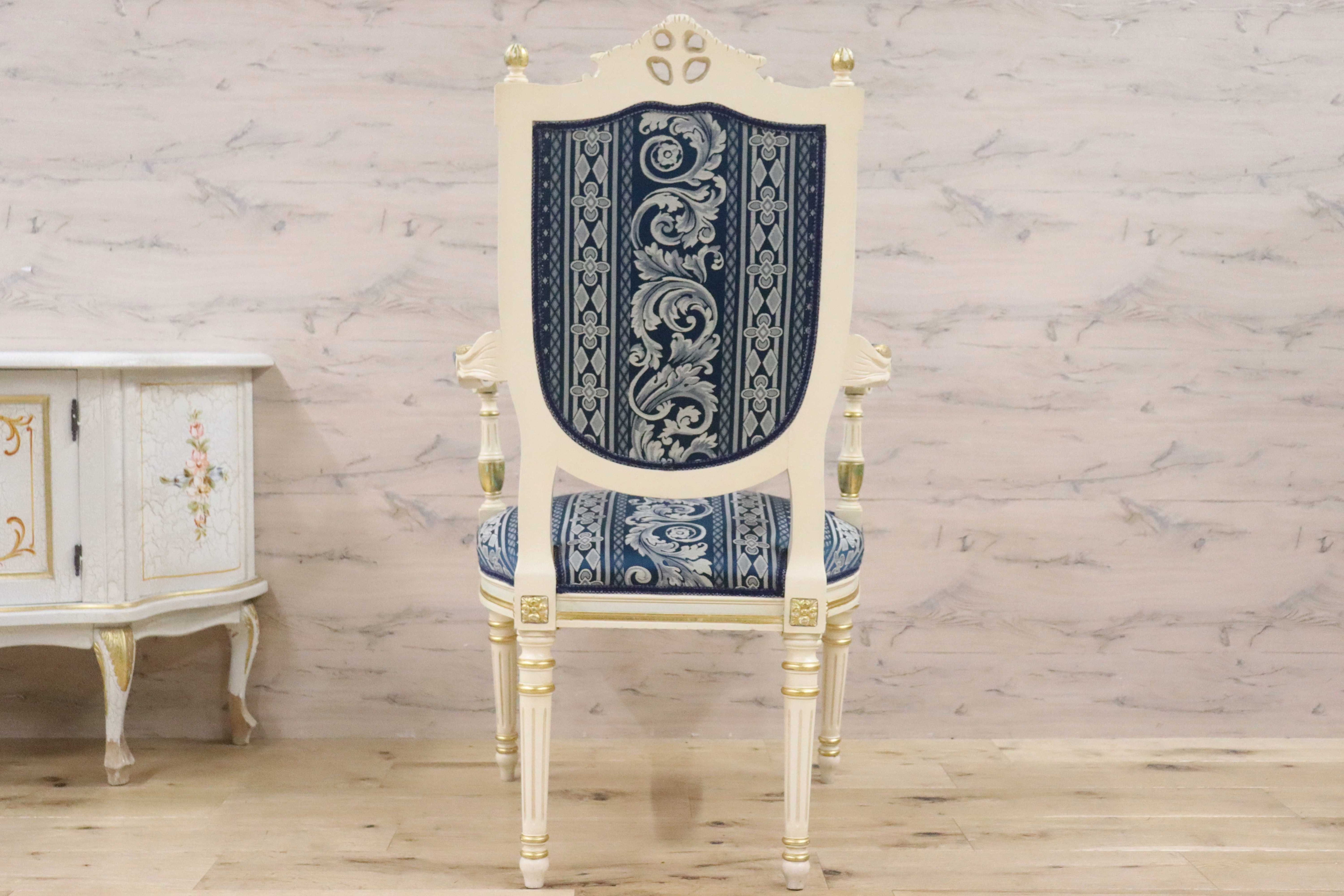 GMGN490F○西洋 アンティーク サロンチェア アームチェア 椅子 クラシック エレガント シャビーシック ロココ調 ヨーロピアン