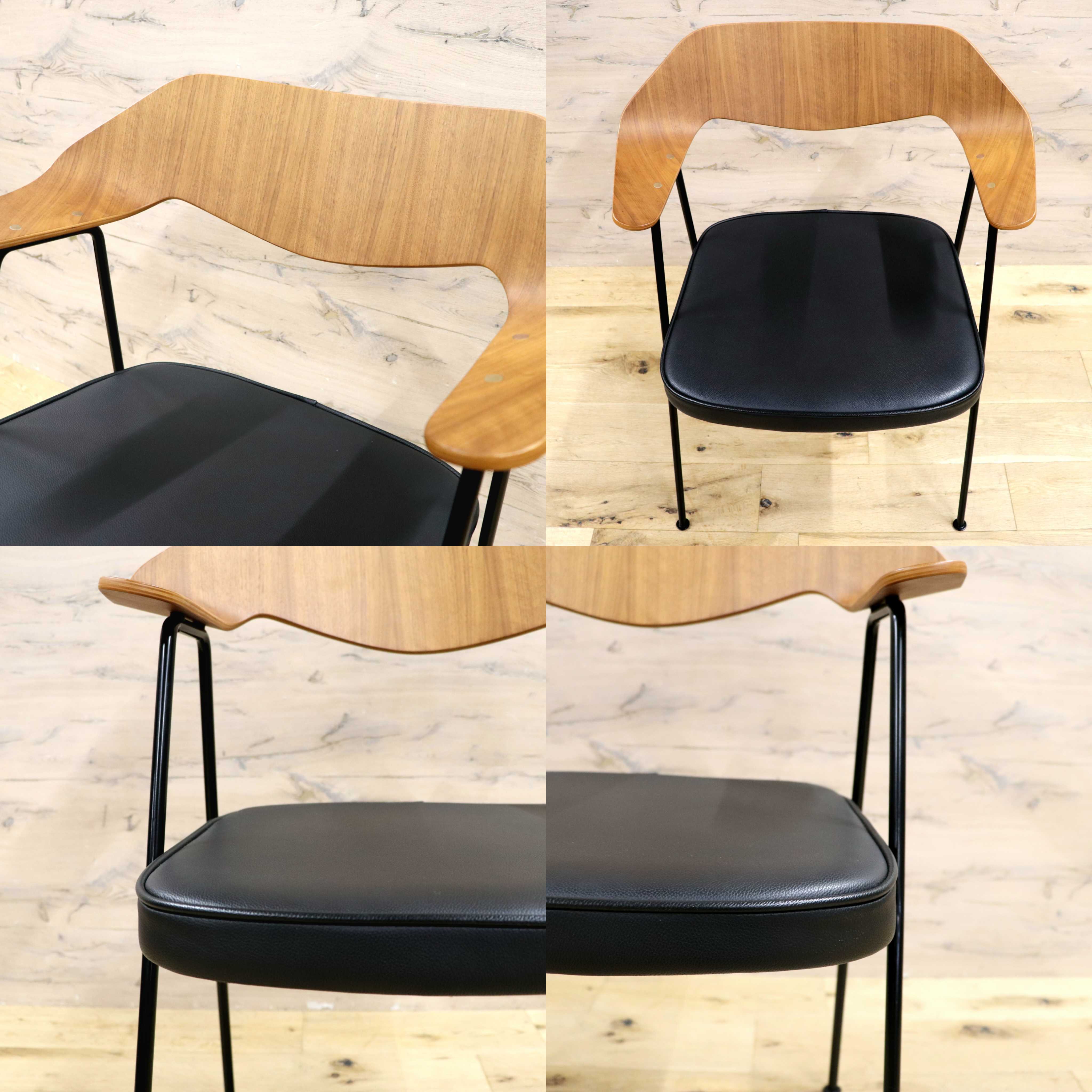 GMIK573E○ACTUS / アクタス Case Furniture 675チェア ロビン・デイ 椅子 本革 レザーシート オークフレーム スチールレッグ 展示品