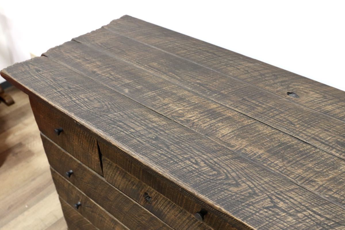 GMGK286○楢無垢材 最高級 特注 サイドボード リビングボード チェスト 収納家具 工房家具 和モダン 浮造り 約100万