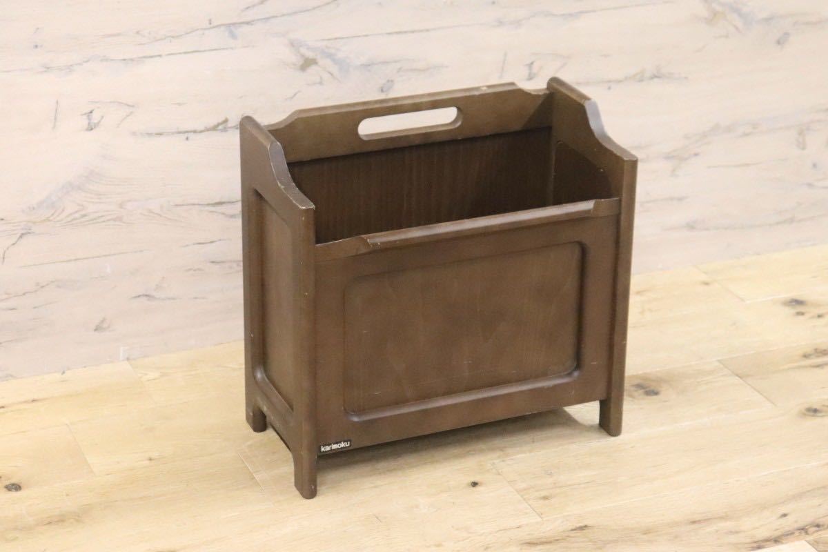 GMGN273○karimoku / カリモク マガジンラック スリッパラック 木製 リビング収納 レトロ カントリー
