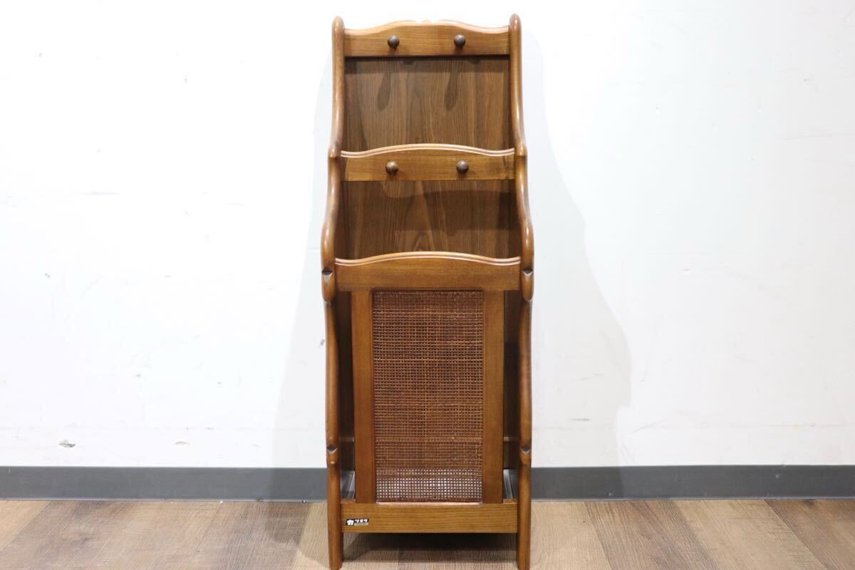 GMHN160A○karimoku / カリモク 傘立て アンブレラスタンド 玄関収納 収納家具 ラタン 籐 ブナ材 レトロ カントリー 国産家具